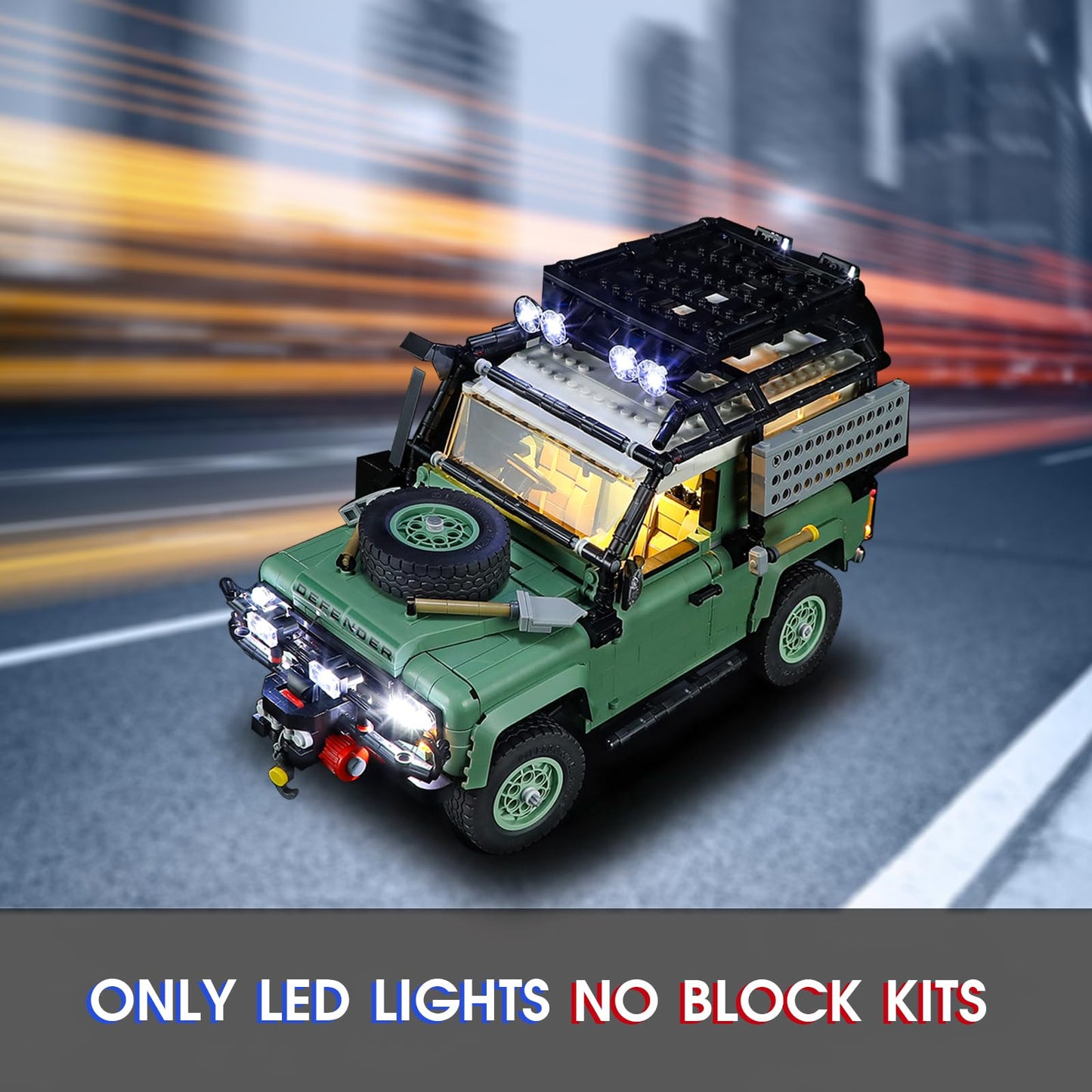 Vaodest Light for Lego 10317 Icons Land Rover Defender 90 Set – Light Kit (Light Only)