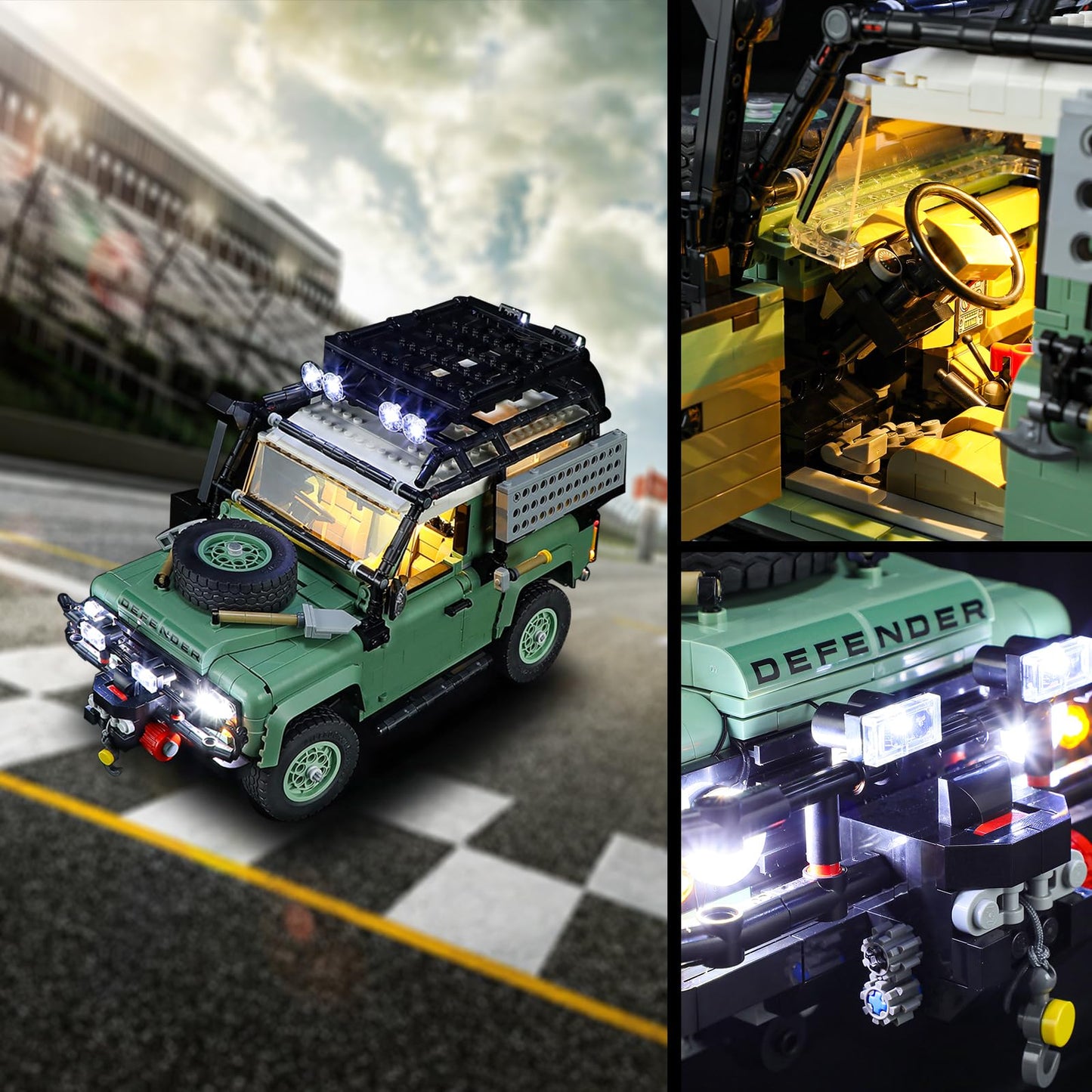 Vaodest Light for Lego 10317 Icons Land Rover Defender 90 Set – Light Kit (Light Only)