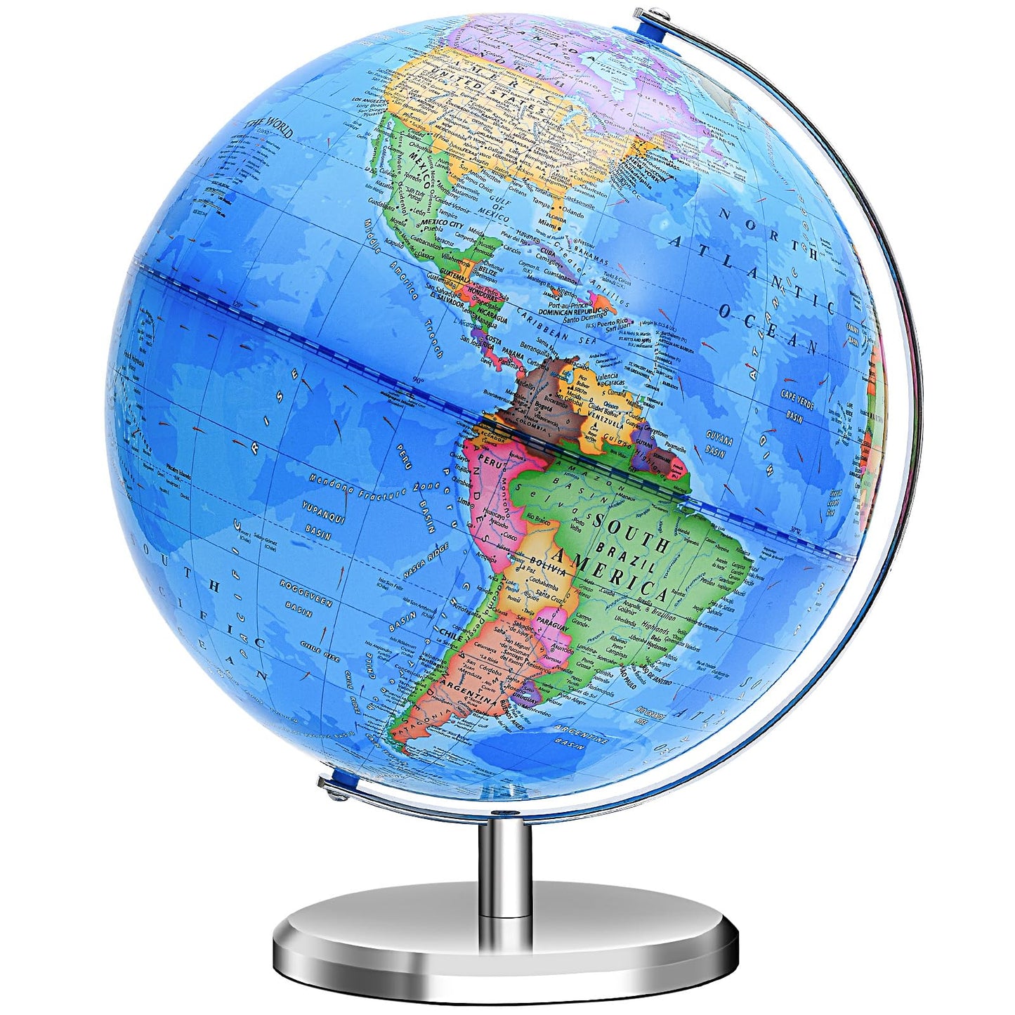 VAP World Globe 12-Inch – Interactive Spinning Earth Map for Students, Home & Classroom