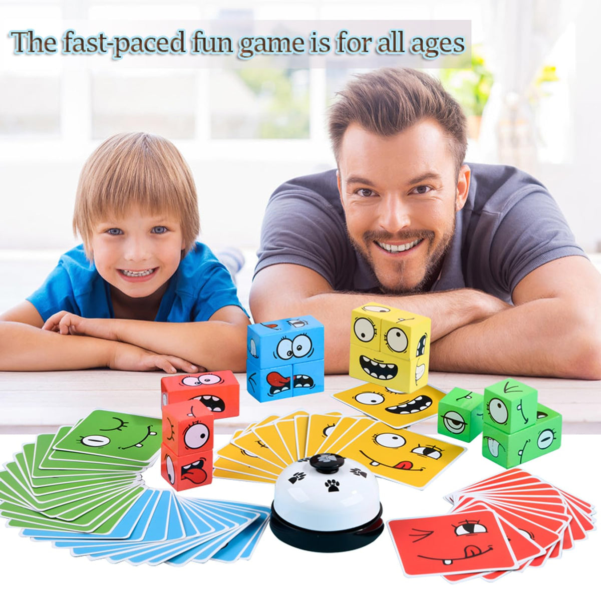 Varbertos Wooden Face-Changing Cube Game | Expression Puzzle Blocks for All Ages