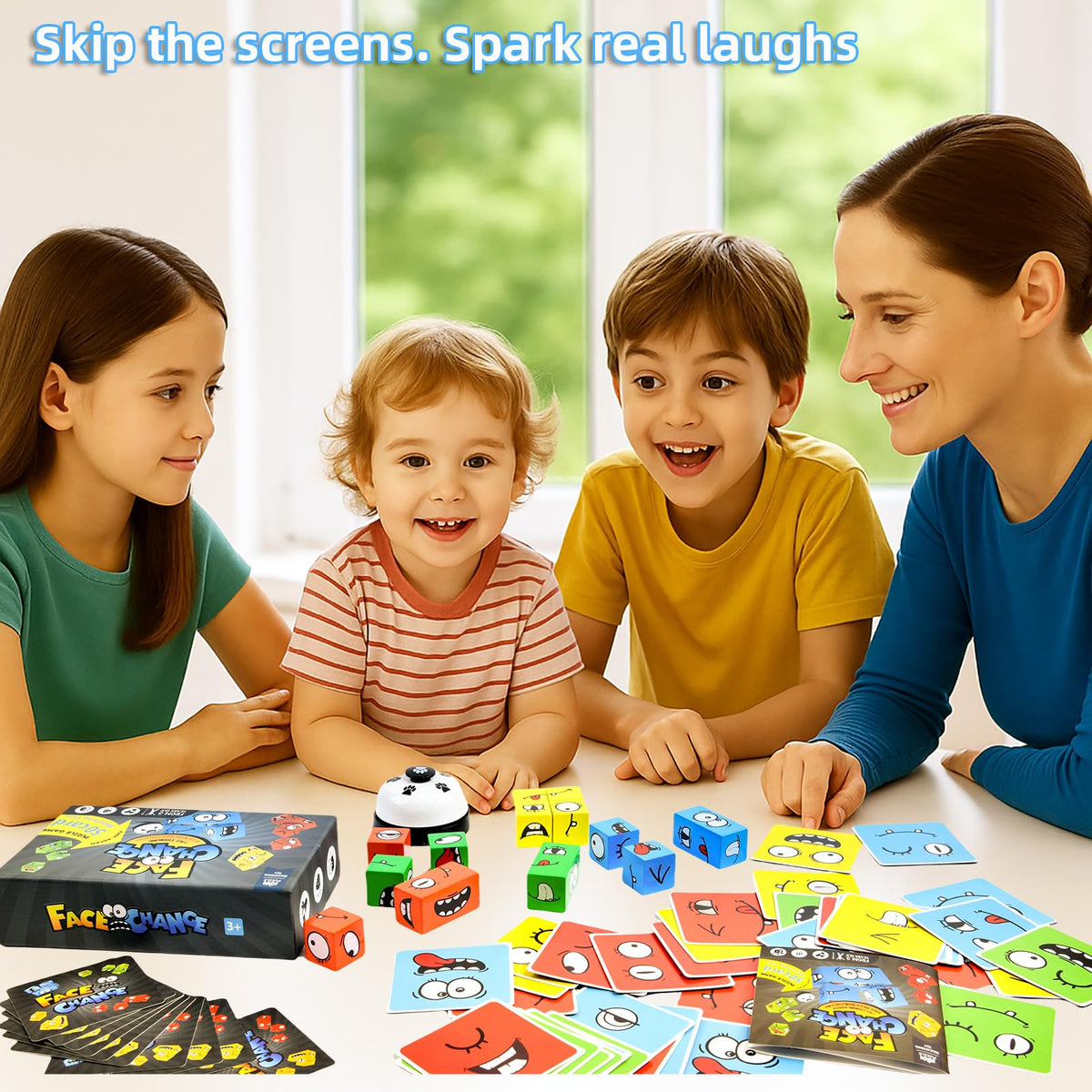 Varbertos Wooden Face-Changing Cube Game | Expression Puzzle Blocks for All Ages