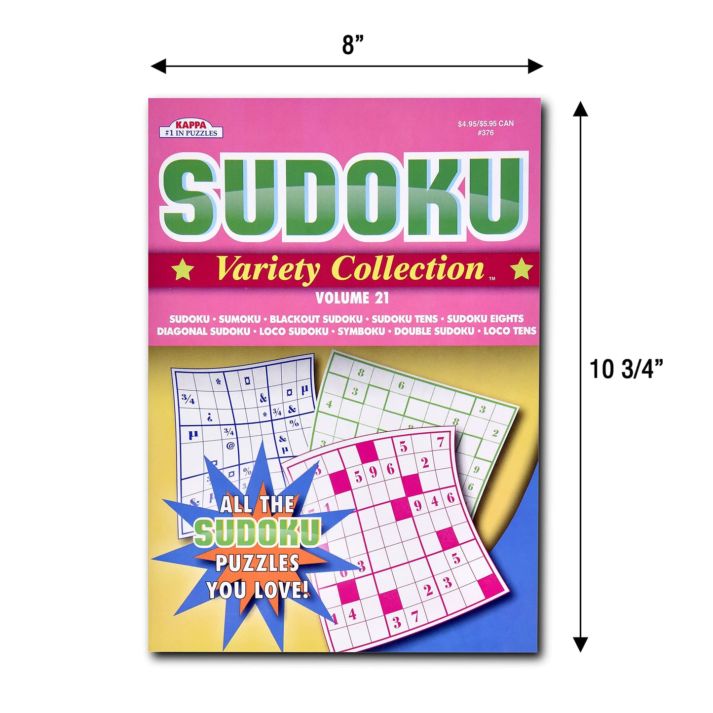 Variety Savings 12-Pack: Sudoku & Word Search Puzzles for Adults (8x10)