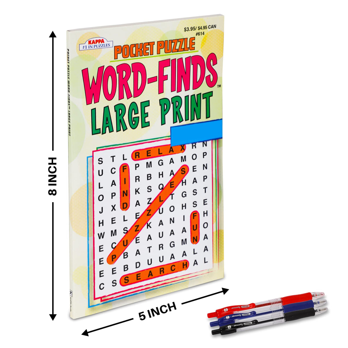 Variety Savings 5-Pack Travel Sudoku & Word Find Puzzles – 450+ Large-Print Digest Size Books (5x8)