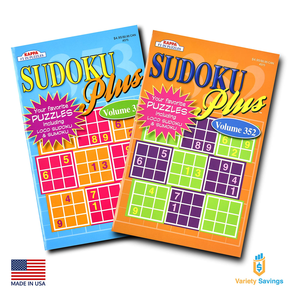 Variety Savings: 4-Pack Sudoku Puzzles for Adults – Large 8x10 & Digest 8x5