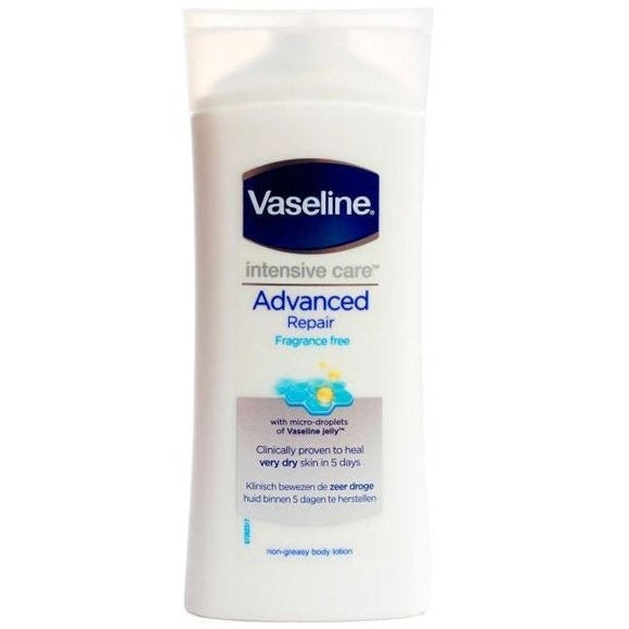 Vaseline Intensive Care Advanced Repair Fragrance Free Body Lotion for Very Dry, Sensitive Skin - 400ml/13.53 oz