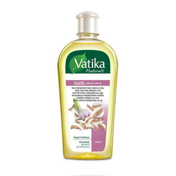Vatika Garlic Enriched Hair Oil for Stronger, Healthier Hair 200ml/6.76 oz