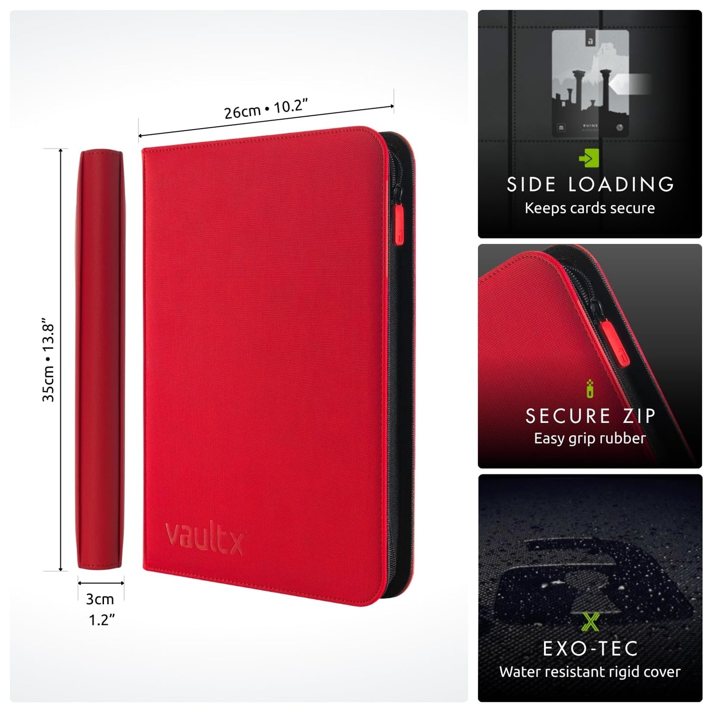 Vault X 9-Pocket Zip Binder — 360 Card Capacity, Exo-Tec Cover