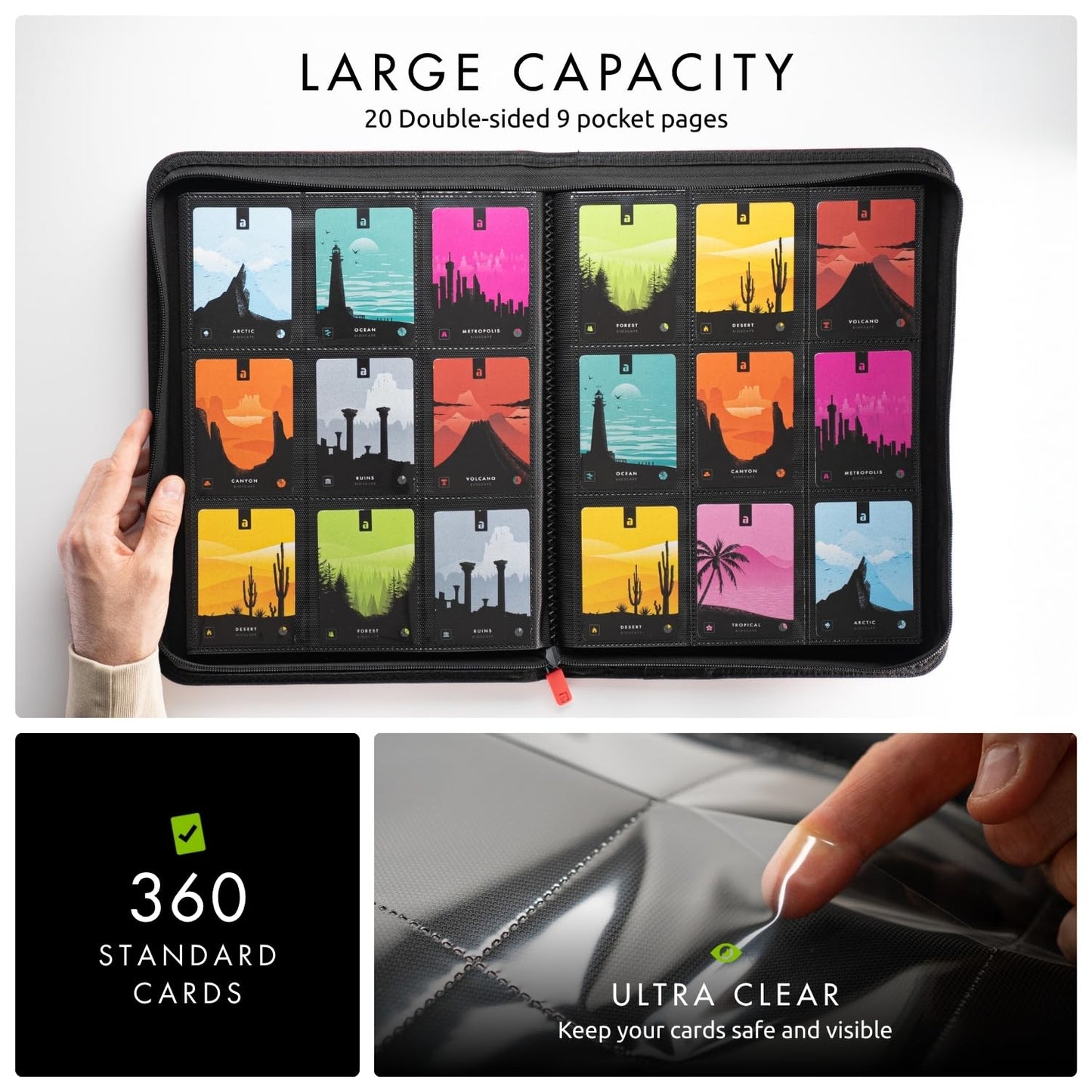 Vault X 9-Pocket Zip Binder — 360 Card Capacity, Exo-Tec Cover