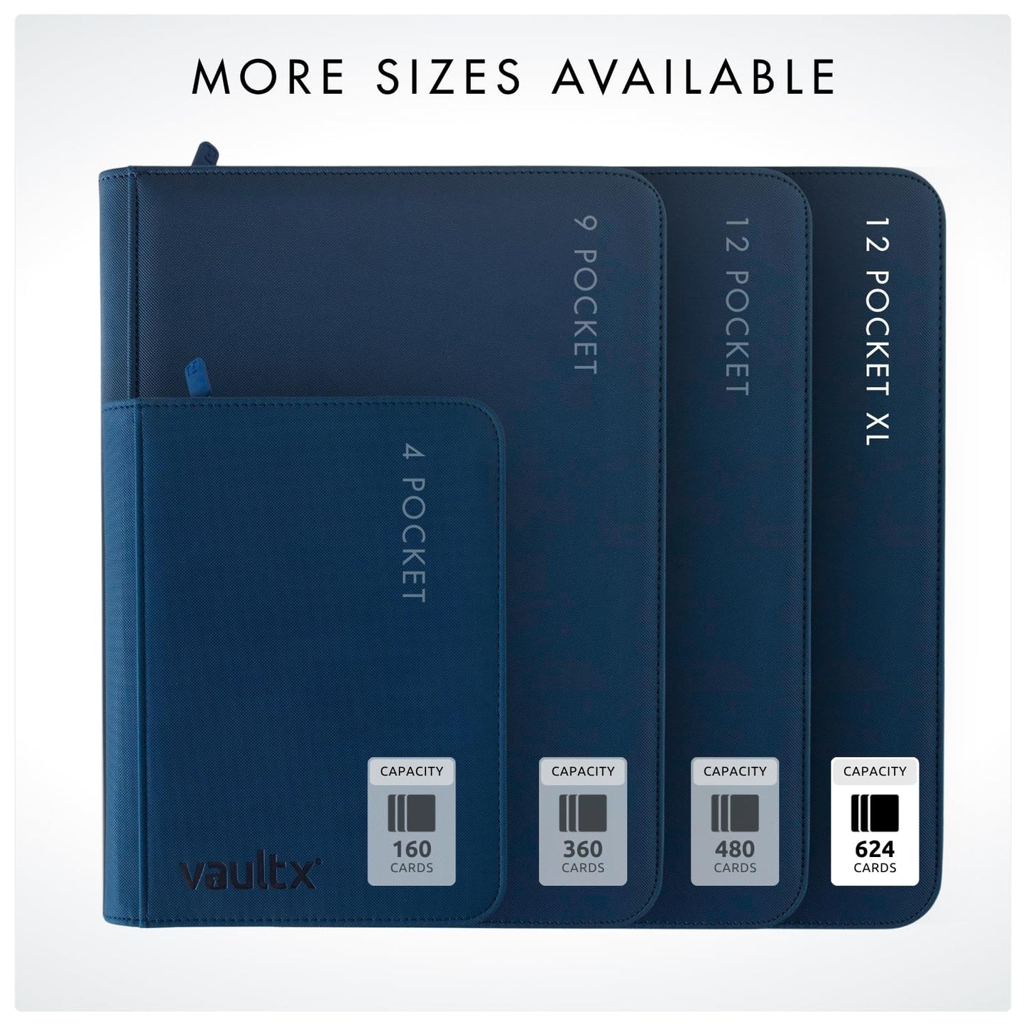 Vault X 12 XL Pocket Zip Binder – 624 Cards, Exo-Tec Material (Blue)