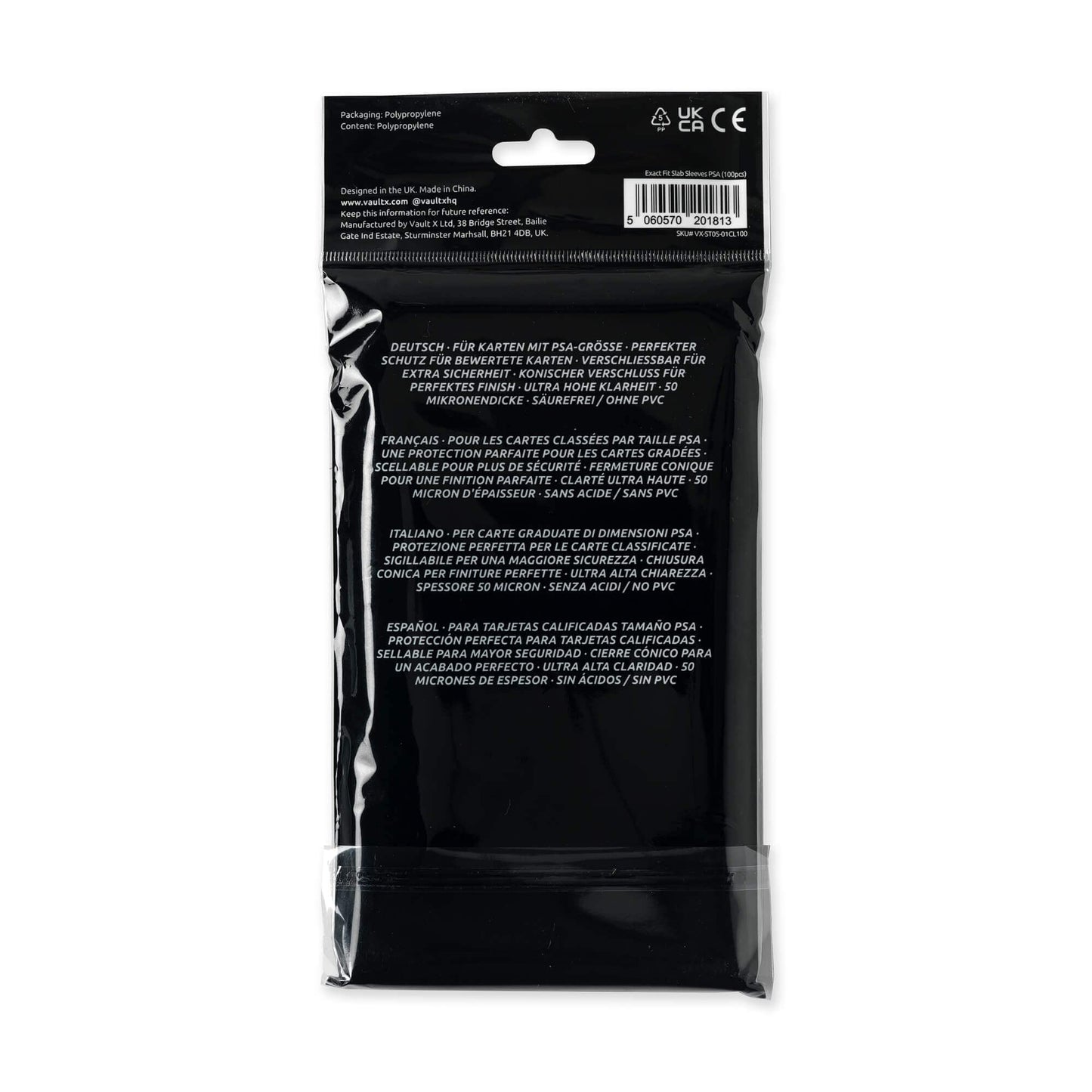 Vault X Exact Fit Slab Sleeves – 100 Pack for PSA, CGC & Similar Graded Card Slabs
