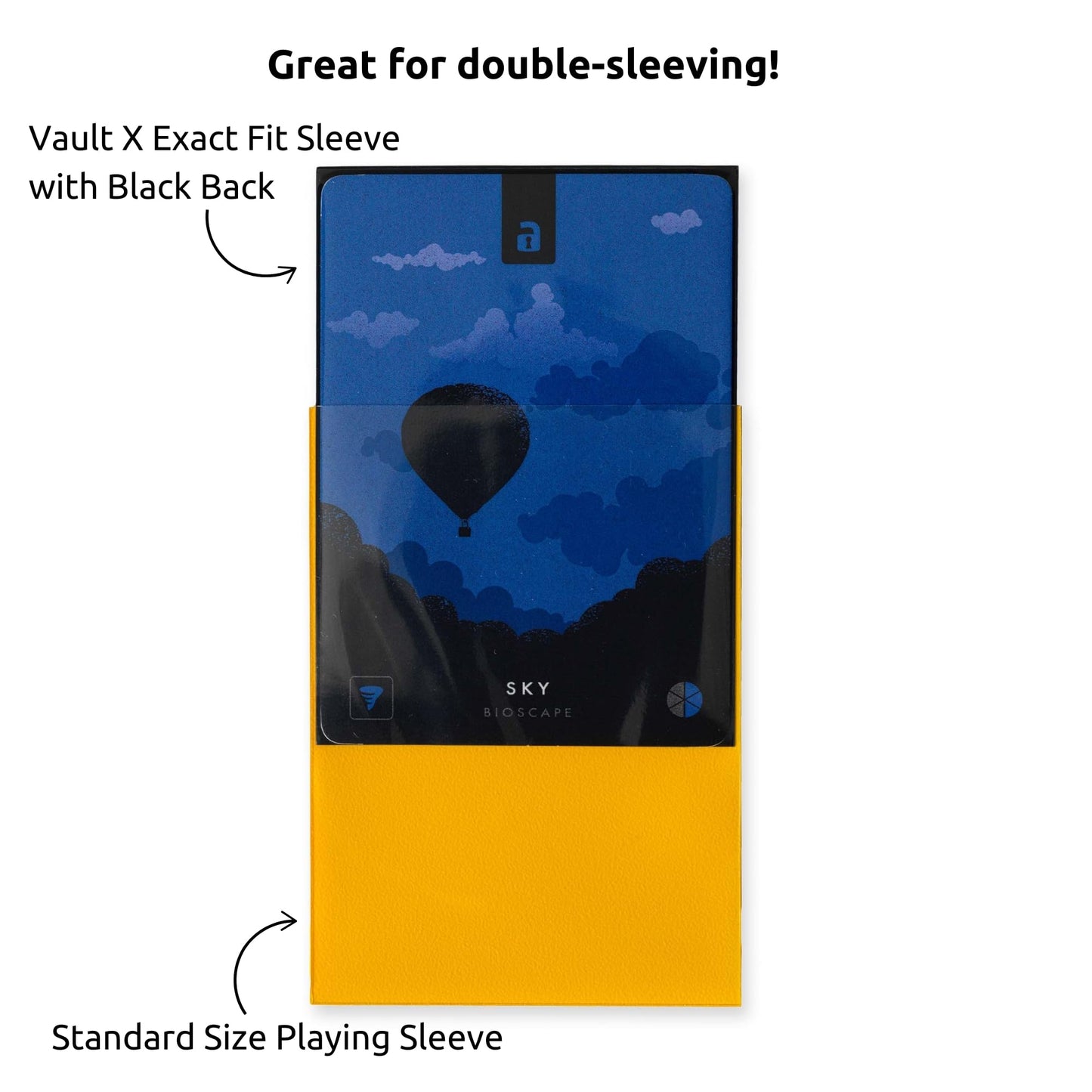 Vault X Black Exact Fit Inner Sleeves – 100 Pack, Precise 63x88 Card Fit