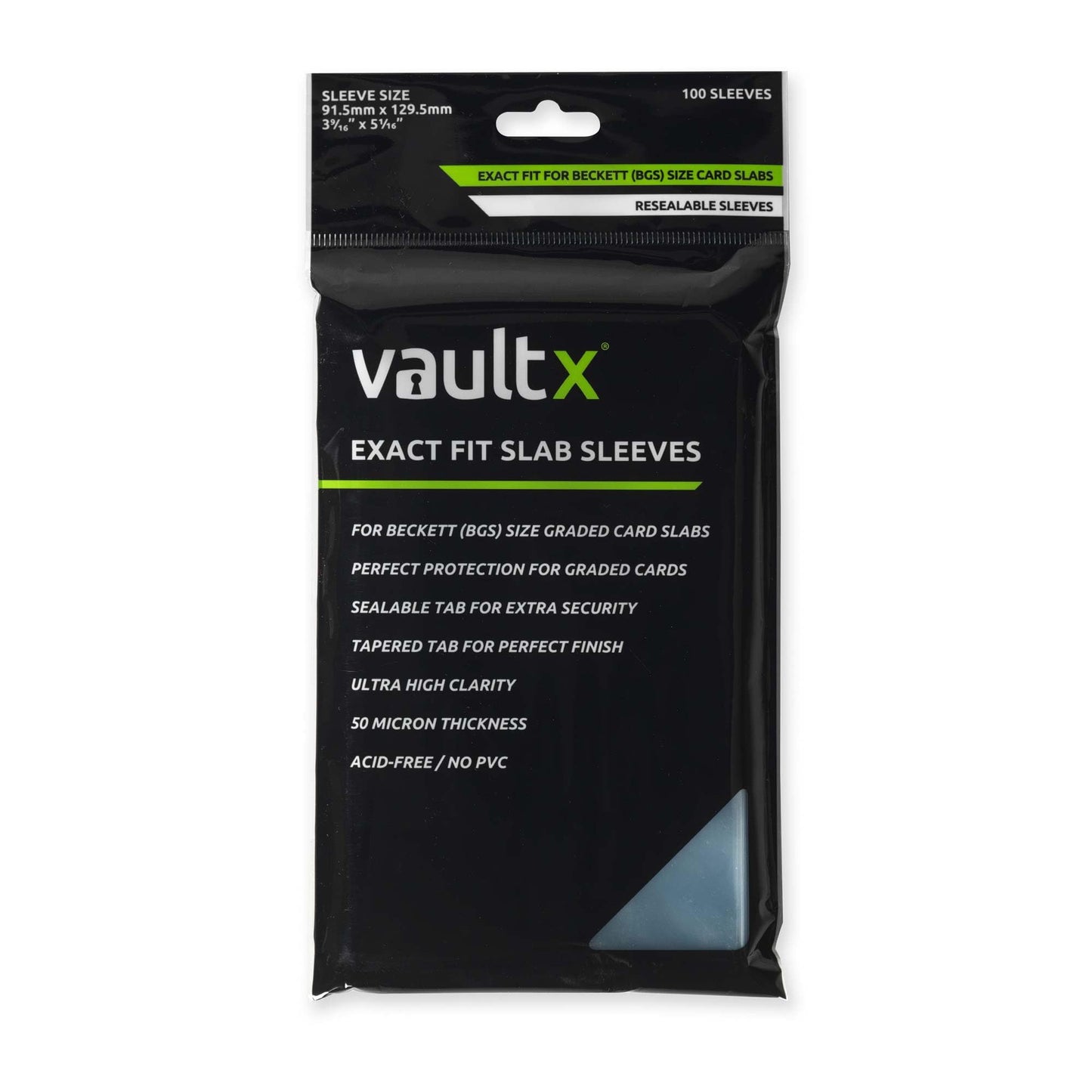 Vault X Exact Fit Slab Sleeves – 100 Pack for BGS/PSA Slabs