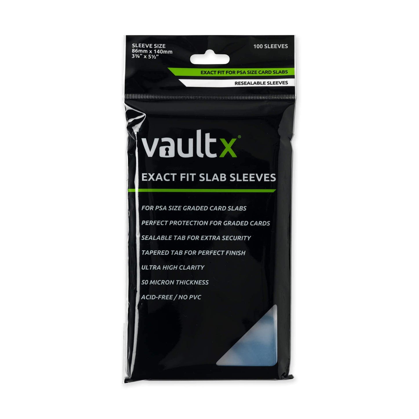 Vault X Exact Fit Slab Sleeves – 100 Pack for PSA, CGC & Similar Graded Card Slabs