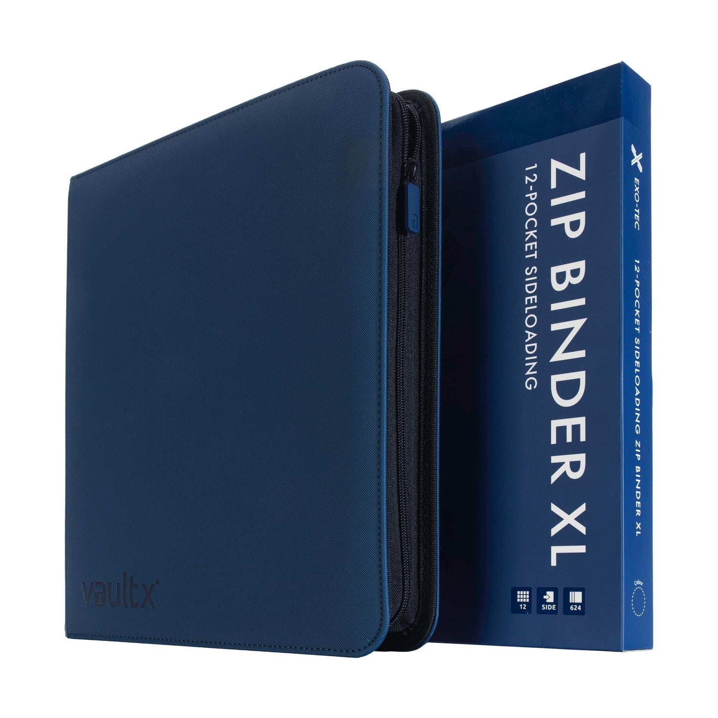 Vault X 12 XL Pocket Zip Binder – 624 Cards, Exo-Tec Material (Blue)