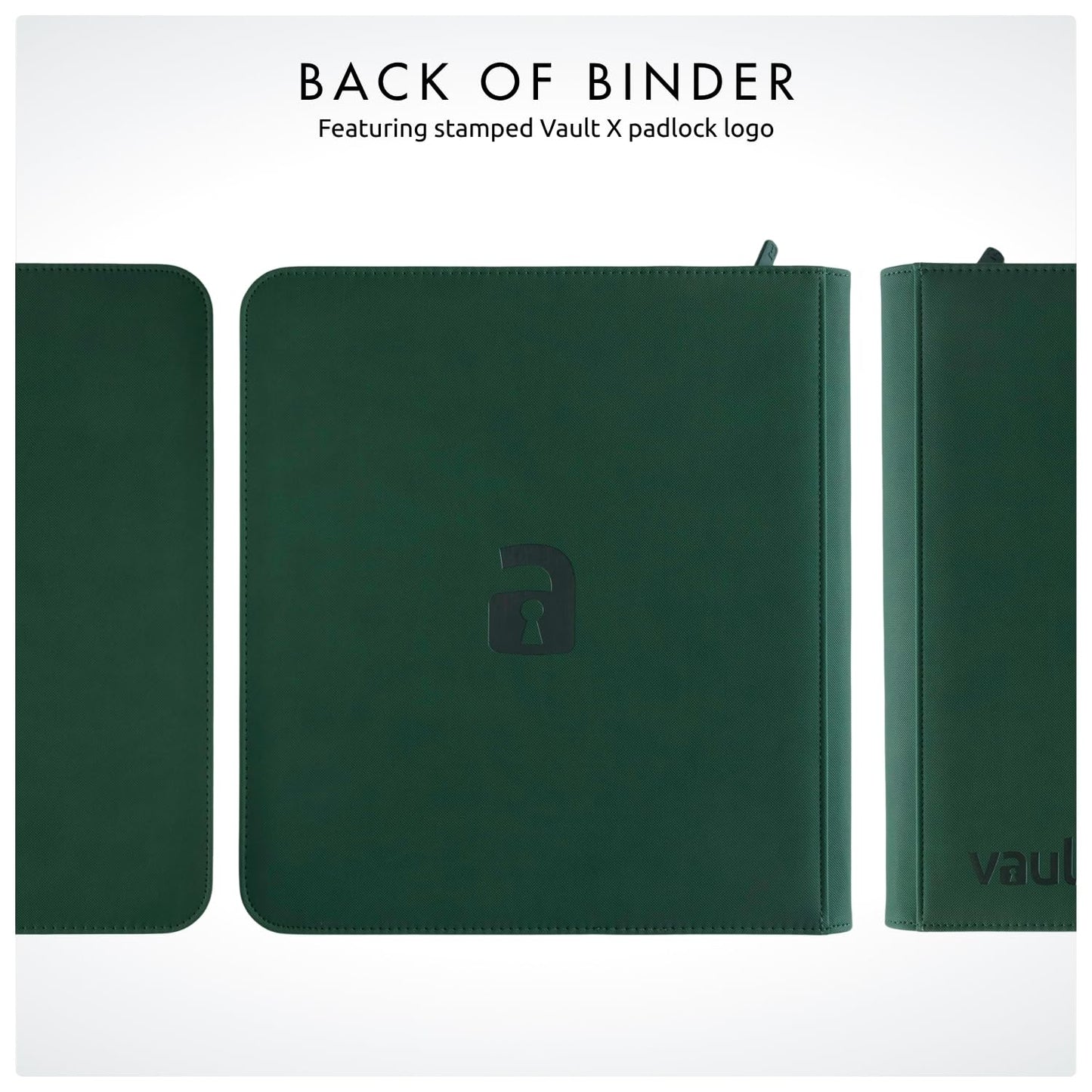 Vault X 12 XL Pocket Zip Binder – 624 Cards, Exo-Tec Cover, 26 Pages, Green