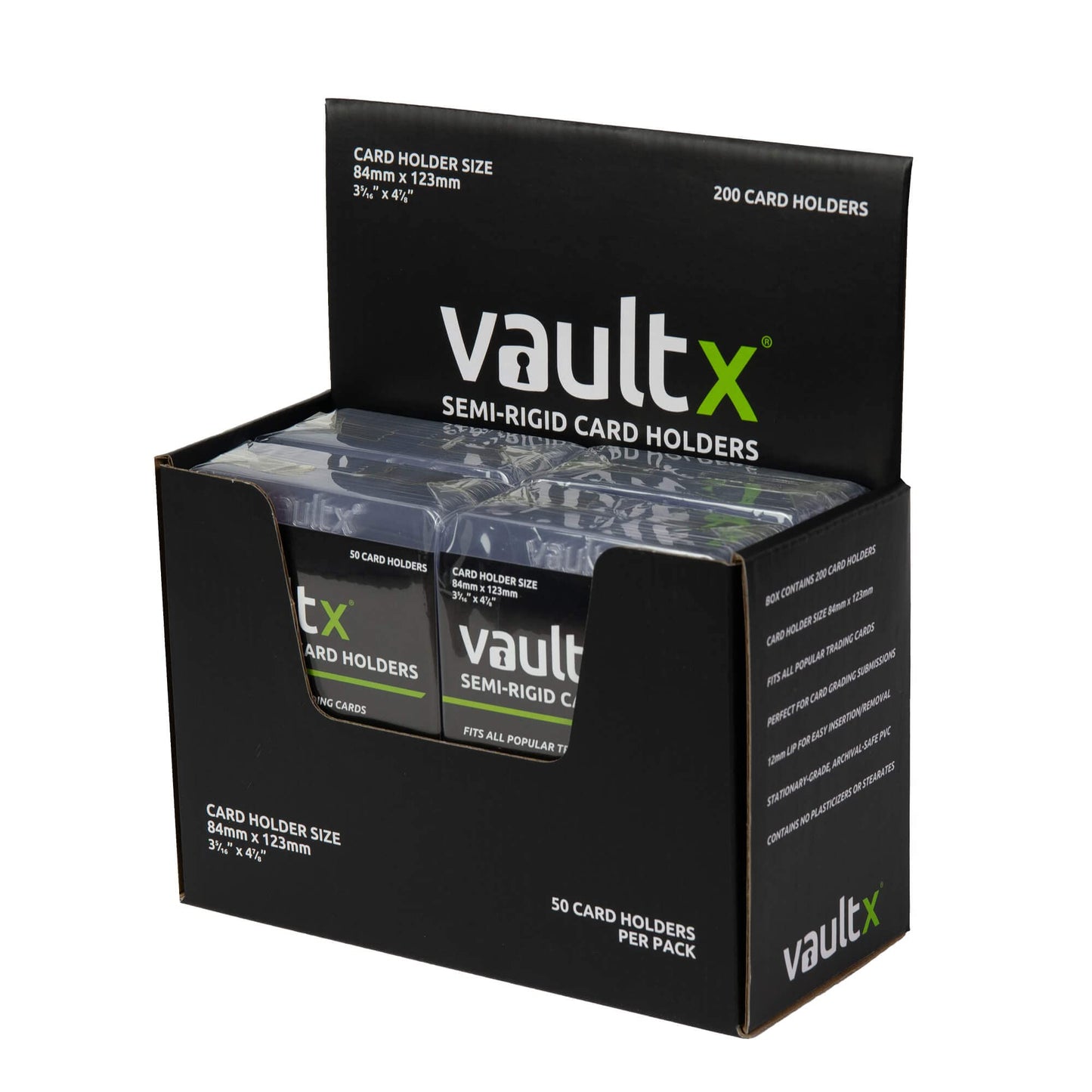 Vault X Semi-Rigid Card Holders (200 Pack) – Premium Protection
