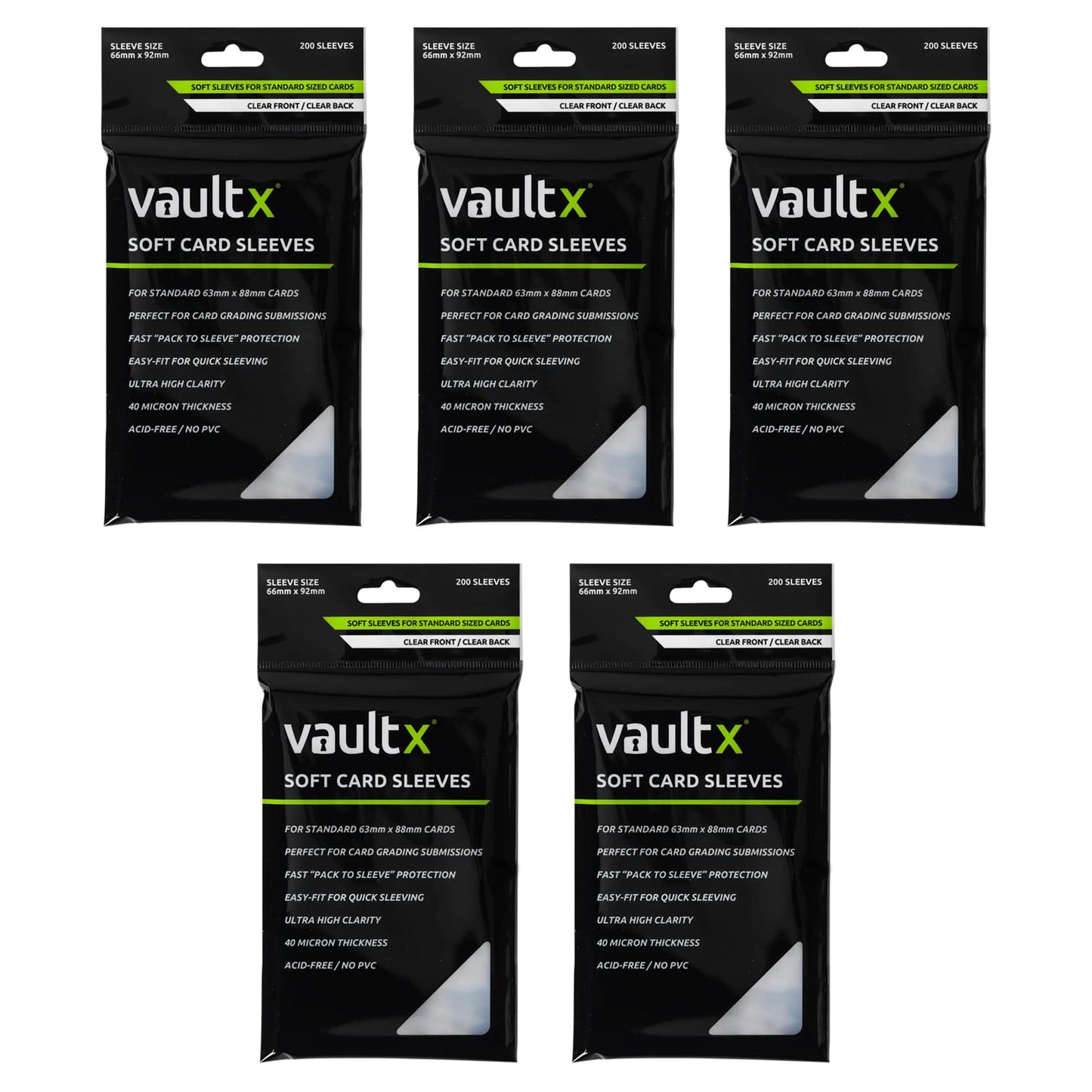 Vault X Soft Penny Sleeves – 1000 Pack, High Clarity, 66x92mm