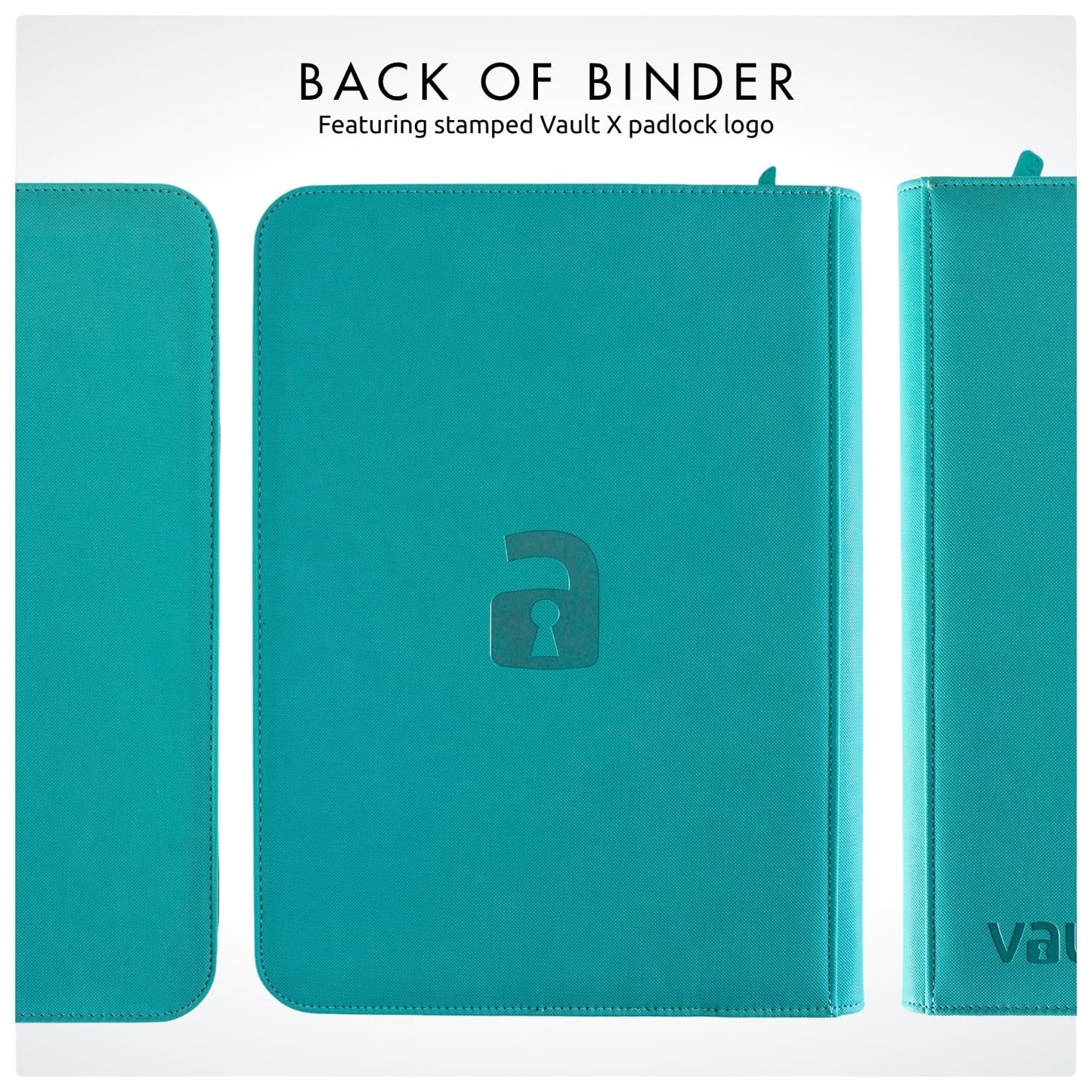 Vault X 9 Pocket Trading Card Zip Binder Teal – 360 Card Capacity, Exo-Tec Durable Cover