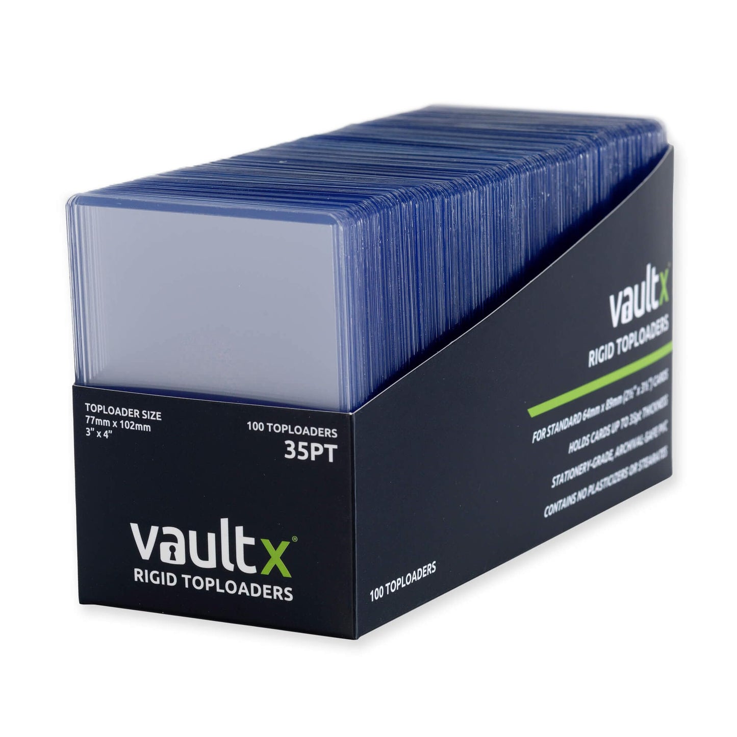 Vault X Toploaders 35pt – Premium Rigid 3x4 Card Holders (100 Pack)