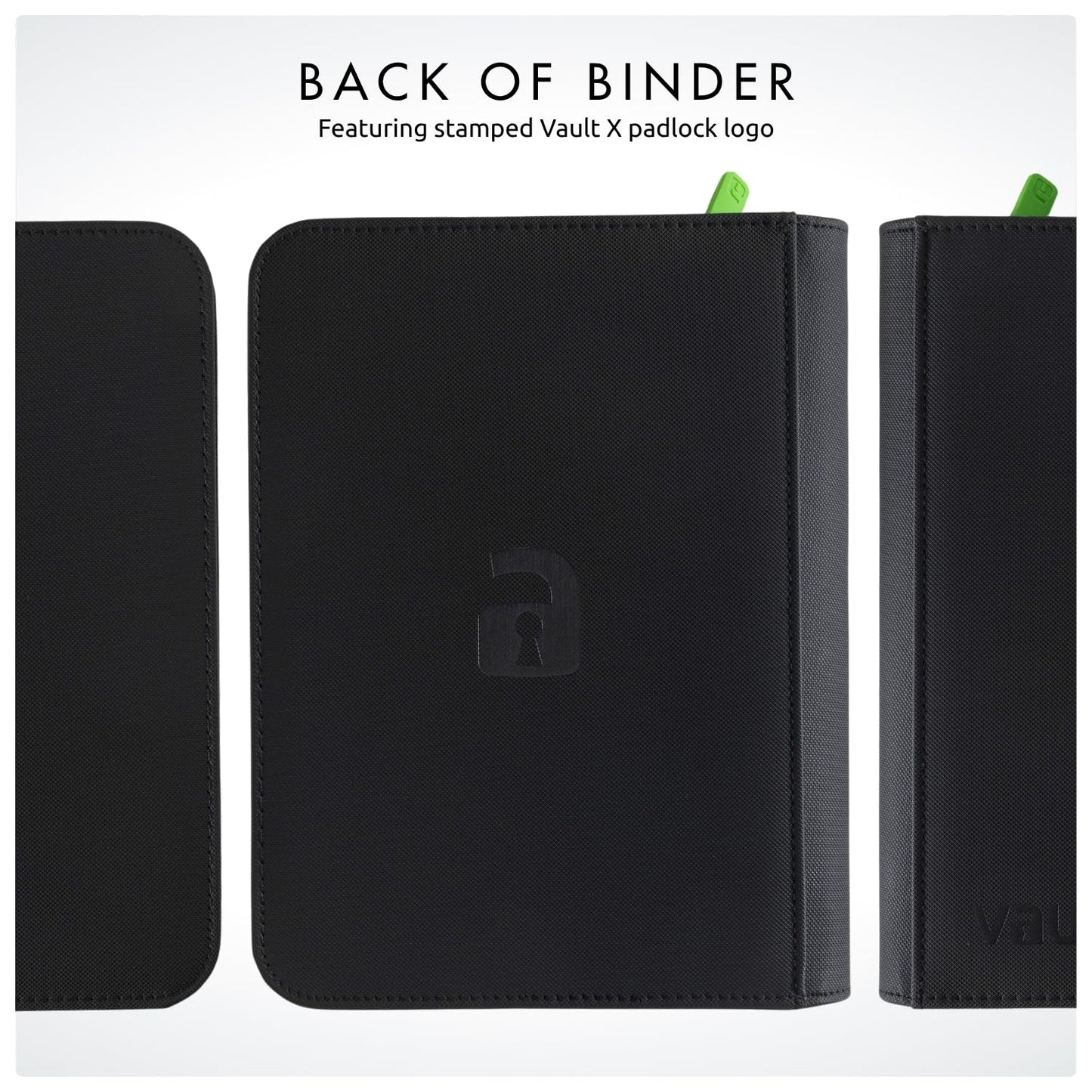 Vault X 4 Pocket Trading Card Zip Binder – 160 Cards, Exo-Tec, 20 Pages, Black