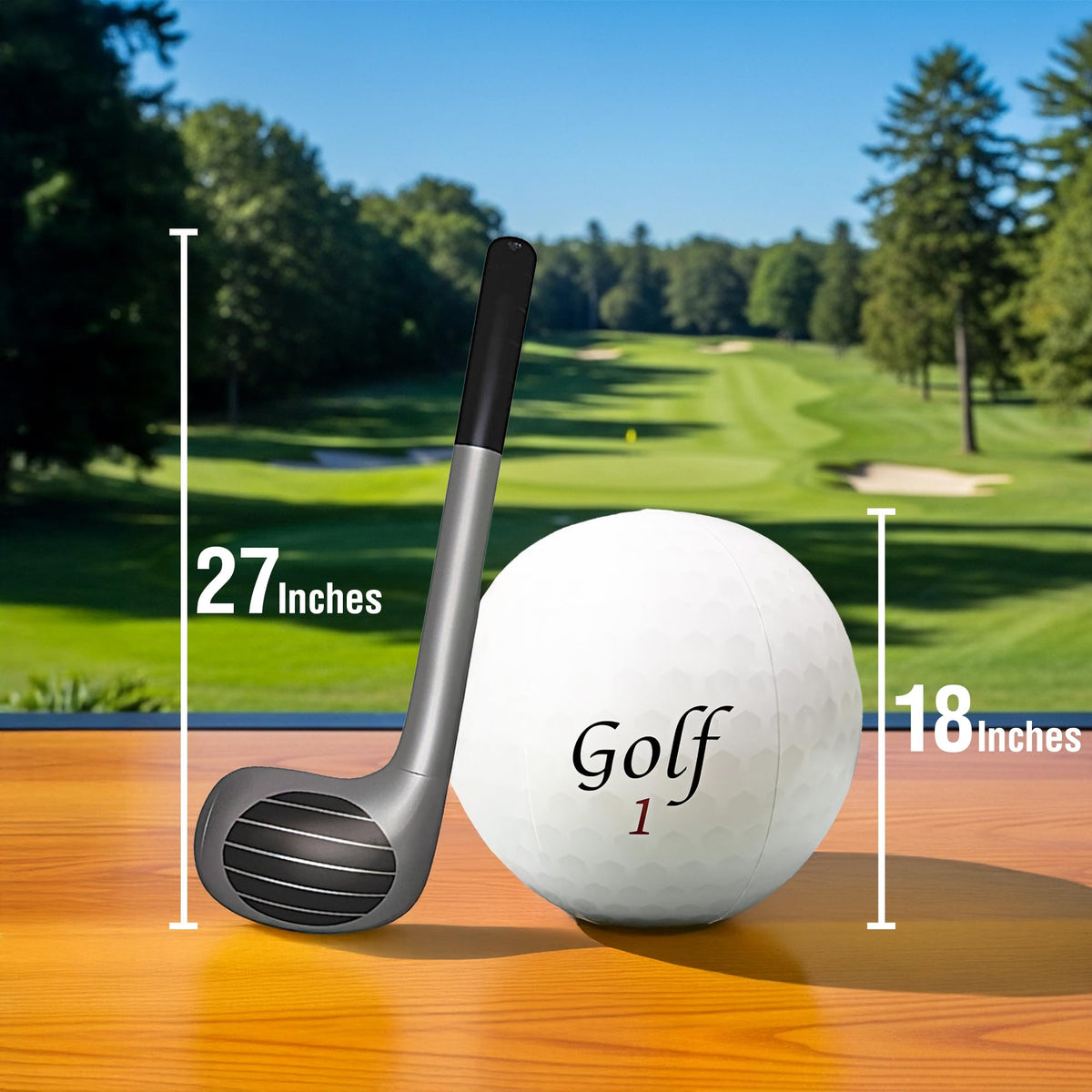 Vaulted Skulls & Co Inflatable Golf Ball 18-Inch – Giant Pool Party Decor & Gag Gift