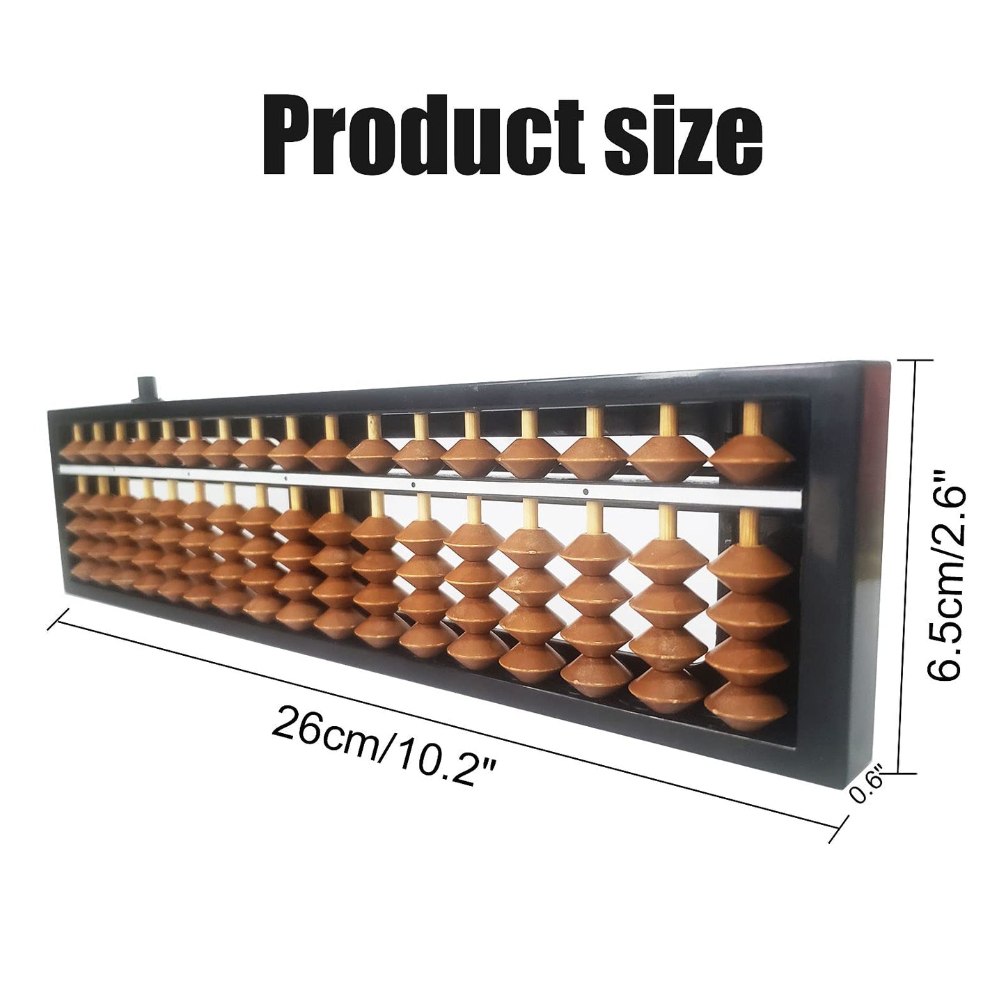 Vaupan Digit Standard Abacus Soroban – 17-Column, 10.2 in, Reset Button