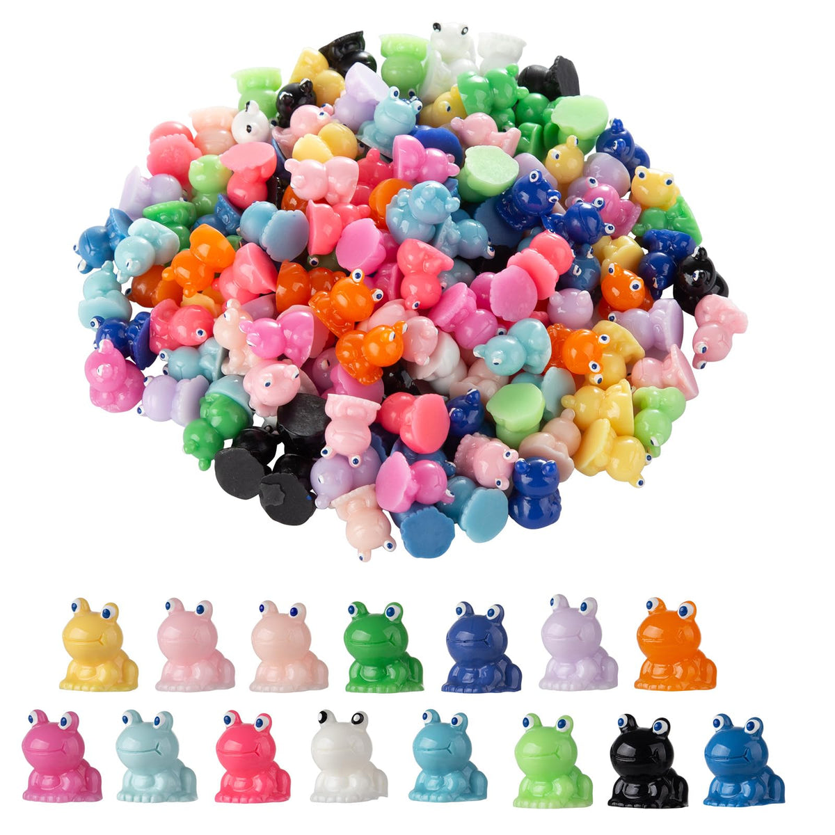 Vawuz 180 Pcs Mini Resin Frog Garden Decor – Cute Green Figurines for Fairy Gardens