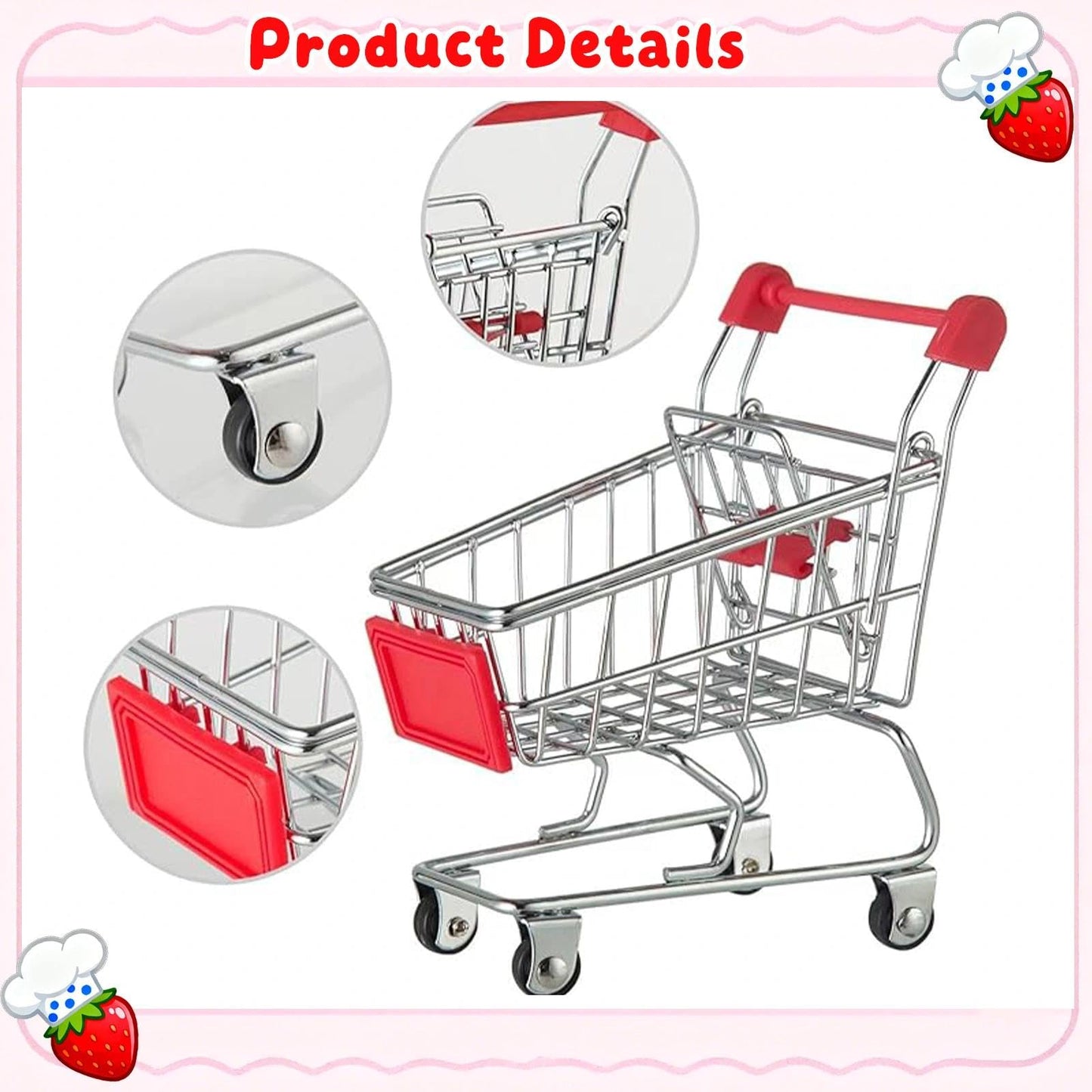 Vawuz 175PCS Miniature Shopping Cart Set – 1:12 Dollhouse Props, Courier Boxes, Bottles & Handcarts