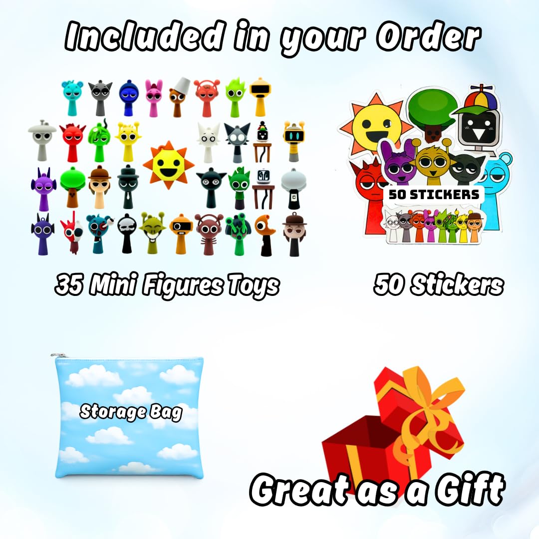 VbStar Mini Character Figures Set – Colorful Cartoon Creatures, 35-Piece Kids Toys