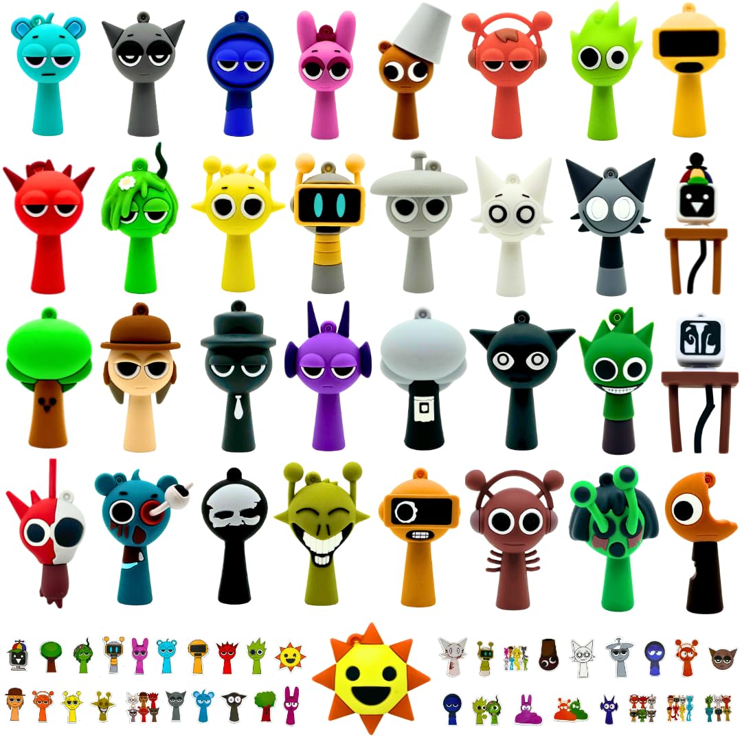 VbStar Mini Character Figures Set – Colorful Cartoon Creatures, 35-Piece Kids Toys