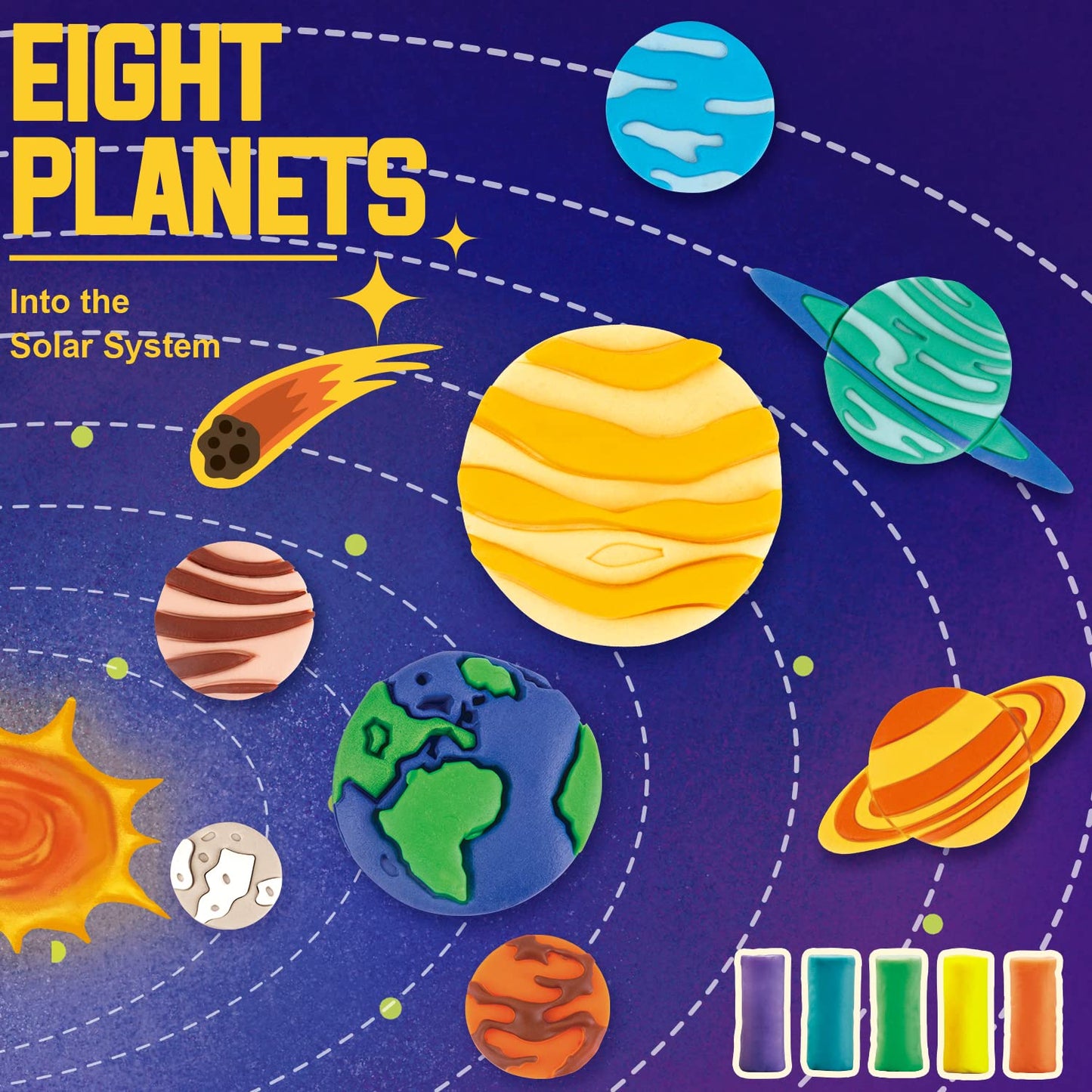 VConejo Planet Color Dough Set – 14-Piece for Kids 2-8