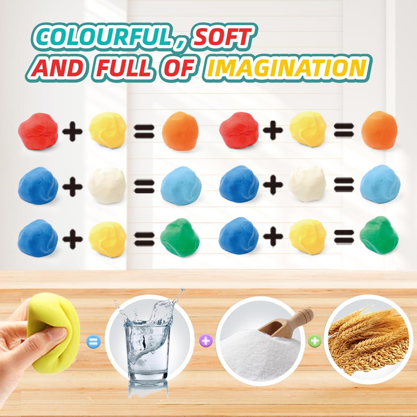 VConejo Dinosaur Color Dough Set – 37-Piece Dino Play with Volcano & Fossils