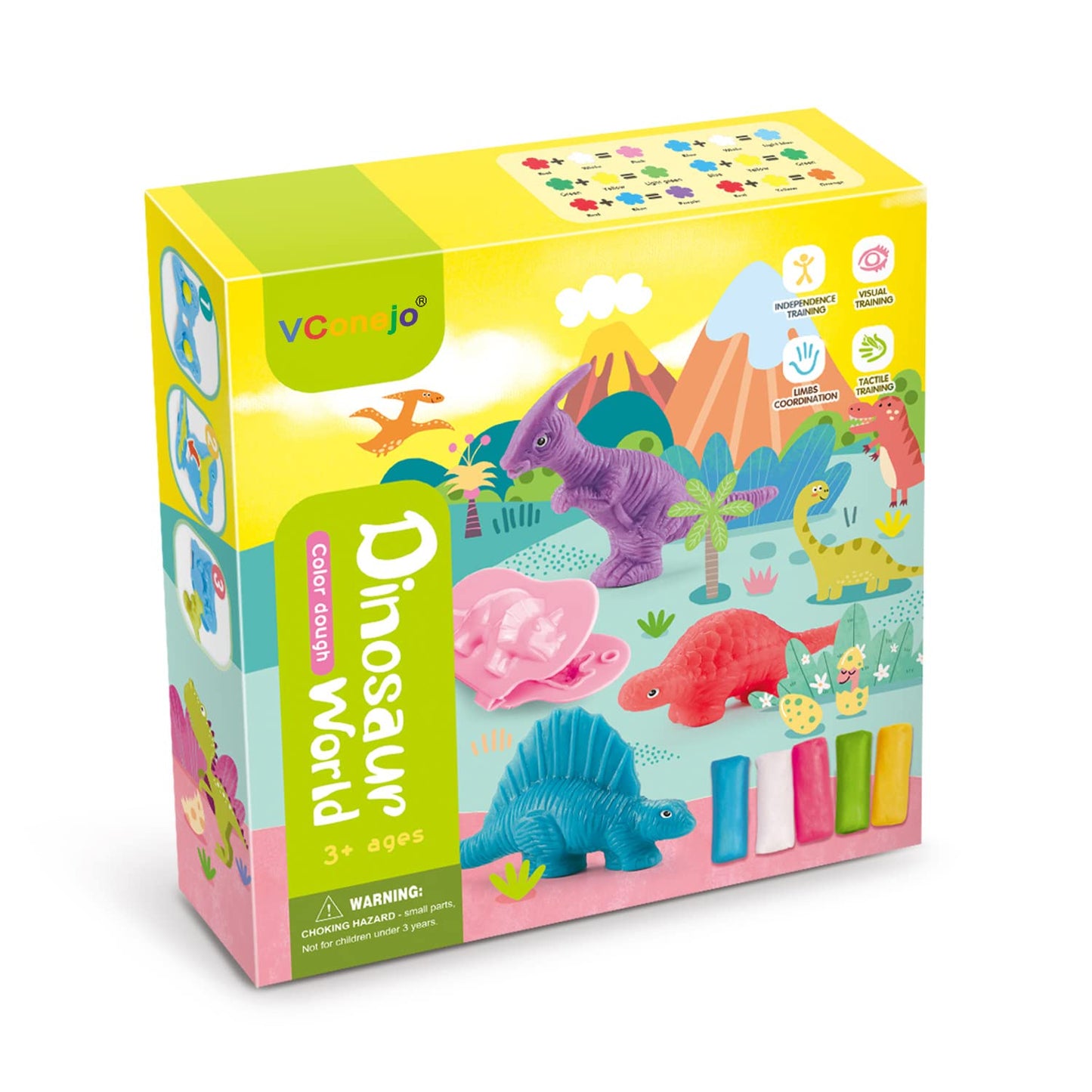 VConejo Color Dough Toys – Dinosaur World Dough Accessories Set for Kids (Ages 2–8)
