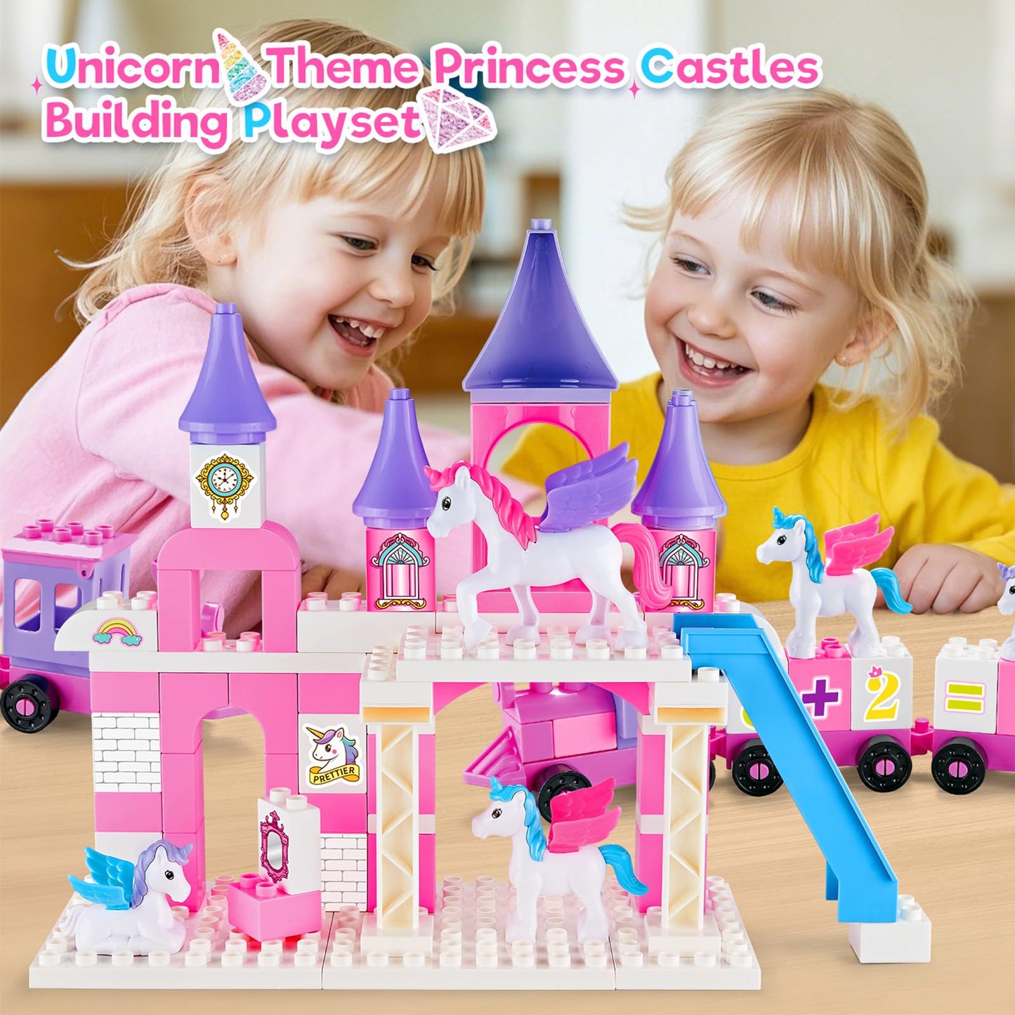 VConejo Classic Unicorn Castle Blocks – 79-Piece Set Compatible with Major Brands