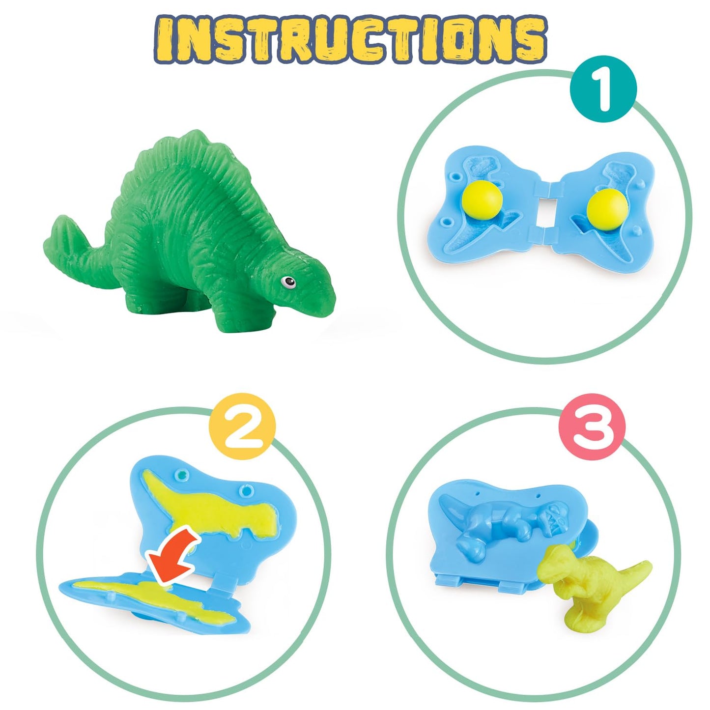 VConejo Color Dough Toys – Dinosaur World Dough Accessories Set for Kids (Ages 2–8)