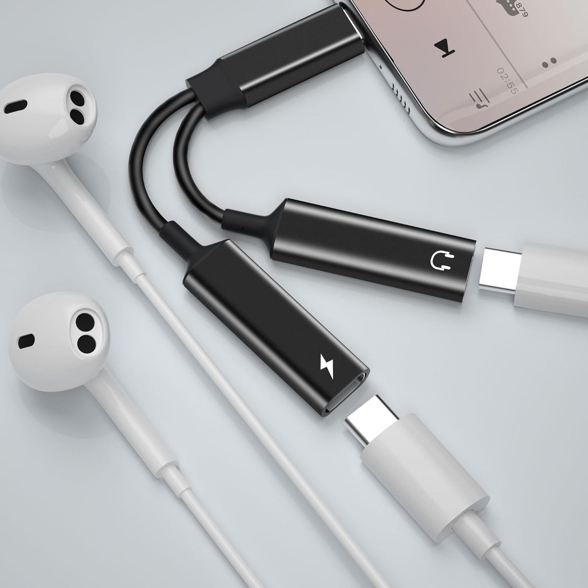 USB C to Dual USB C Adapter - Charging & Audio Splitter - AUX012