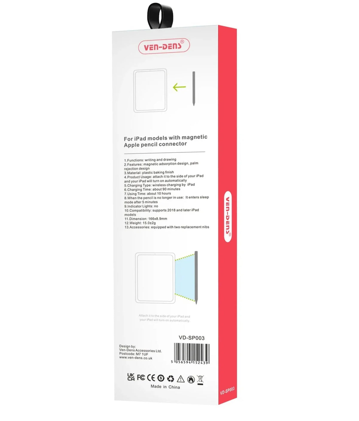 Stylus Pen for iPad – with Palm Rejection & USB-C Fast Charge (VD-SP003)