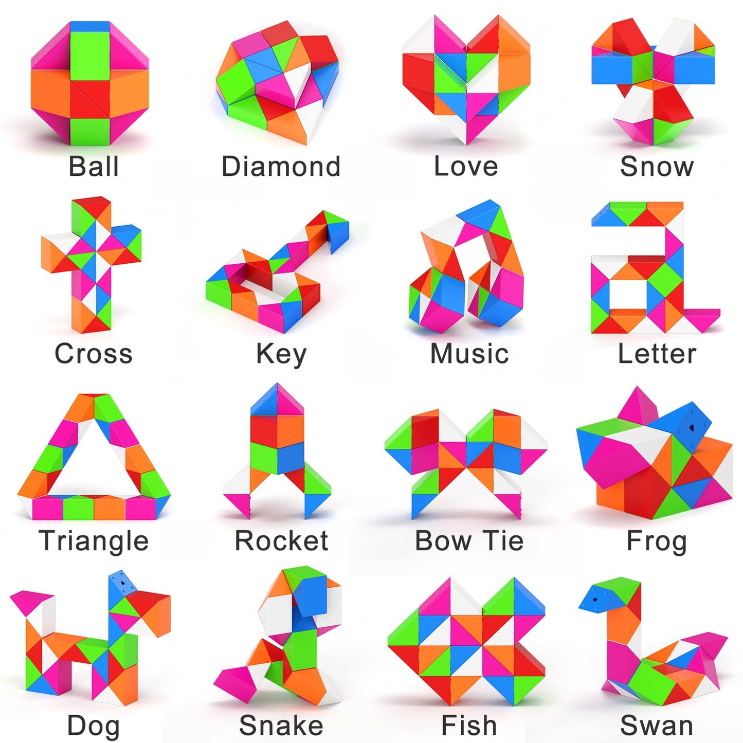 Vdealen 12-Pack Mini Fidget Snake Cube Twist Puzzle – Party Favors & Classroom Rewards