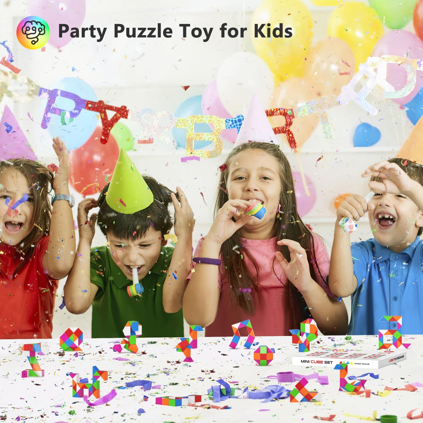 Vdealen 12-Pack Mini Fidget Snake Cube Twist Puzzle – Party Favors & Classroom Rewards
