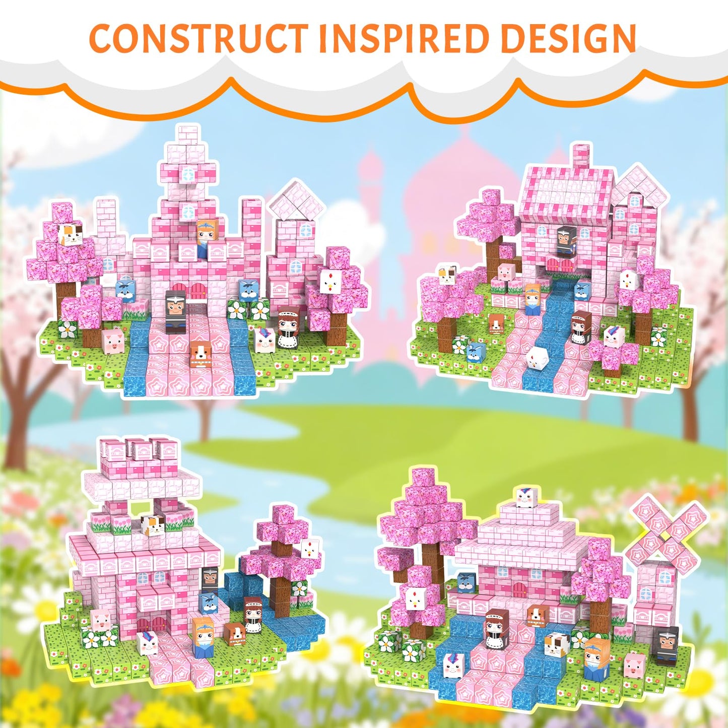 Vdealen 300 PCS Magnetic Blocks – STEM Building Cubes for Kids 3–12