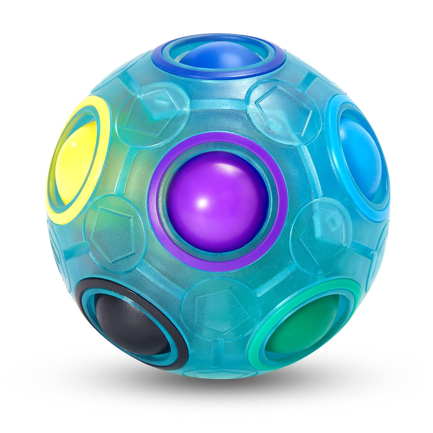 Vdealen Magic Rainbow Puzzle Ball – Fidget Toy Brain Teaser (Blue)