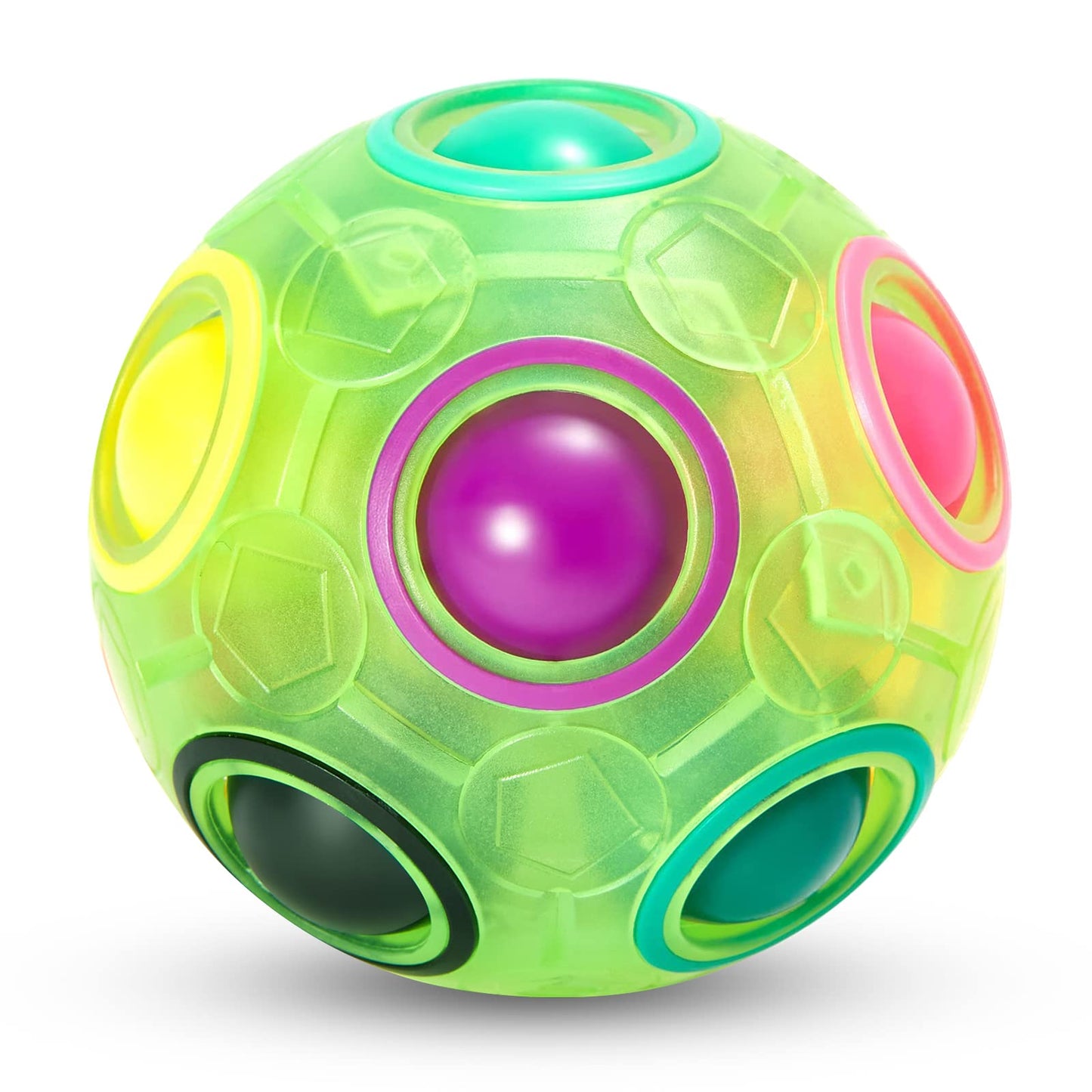 Vdealen Magic Rainbow Puzzle Ball – Fidget Toy Brain Teaser for All Ages (Green)