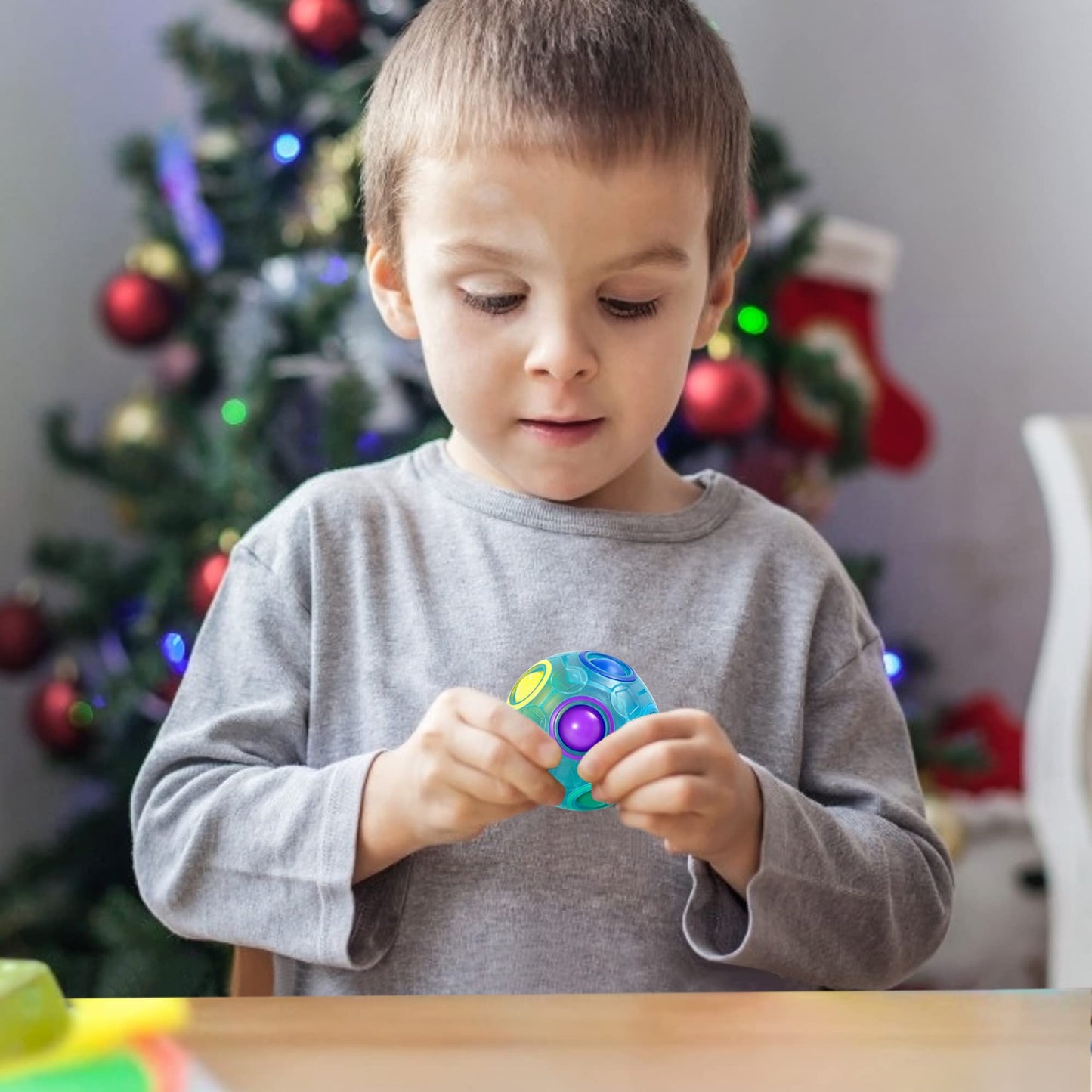 Vdealen Magic Rainbow Puzzle Ball – Fidget Toy Brain Teaser (Blue)