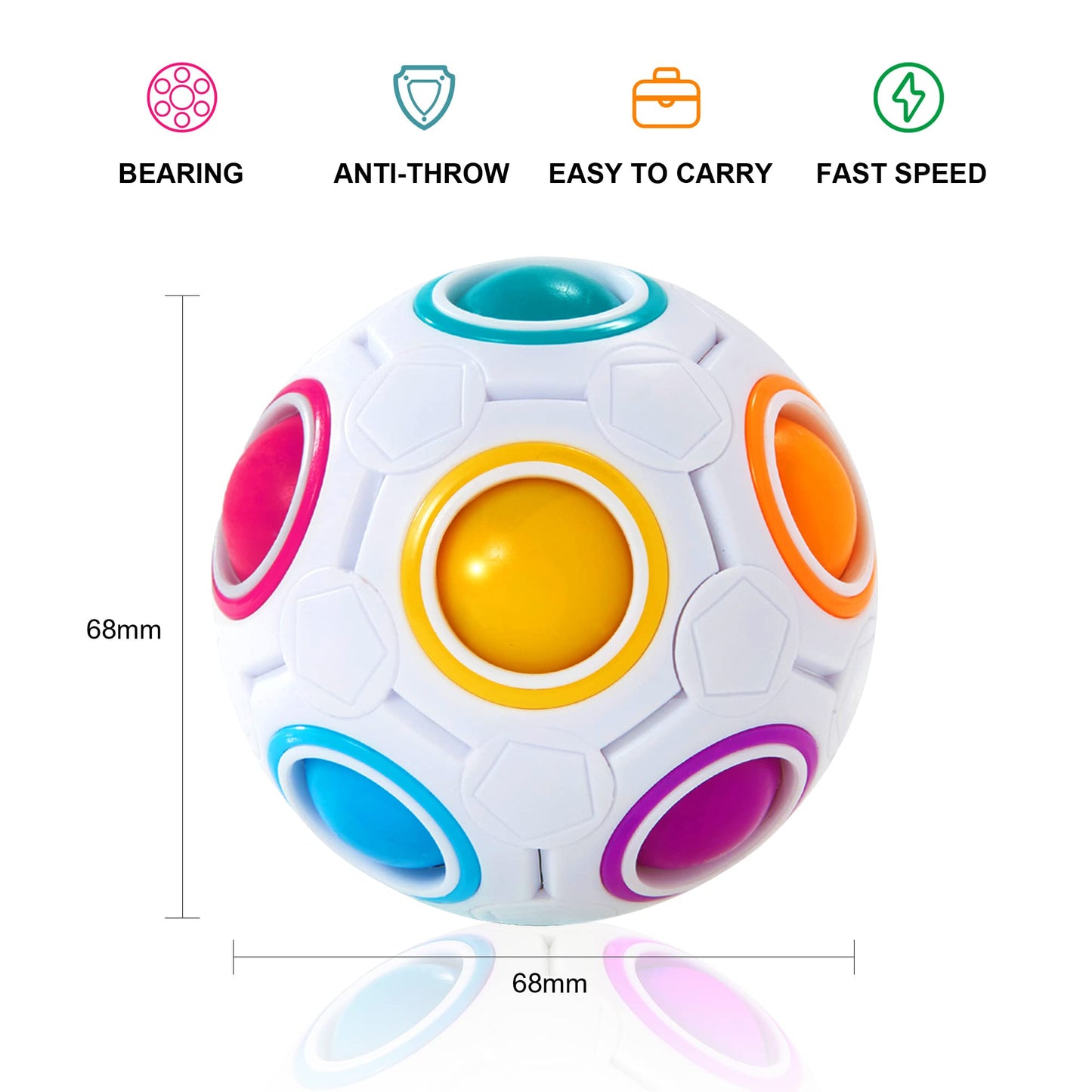 Vdealen Magic Rainbow Puzzle Ball – Fidget Toy Brain Teaser for All Ages