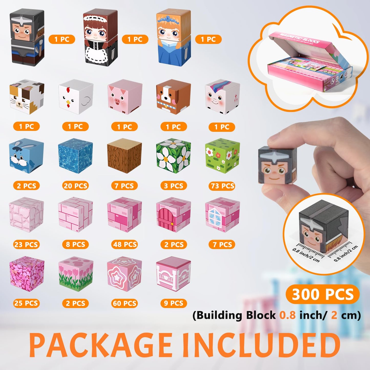Vdealen 300 PCS Magnetic Blocks – STEM Building Cubes for Kids 3–12
