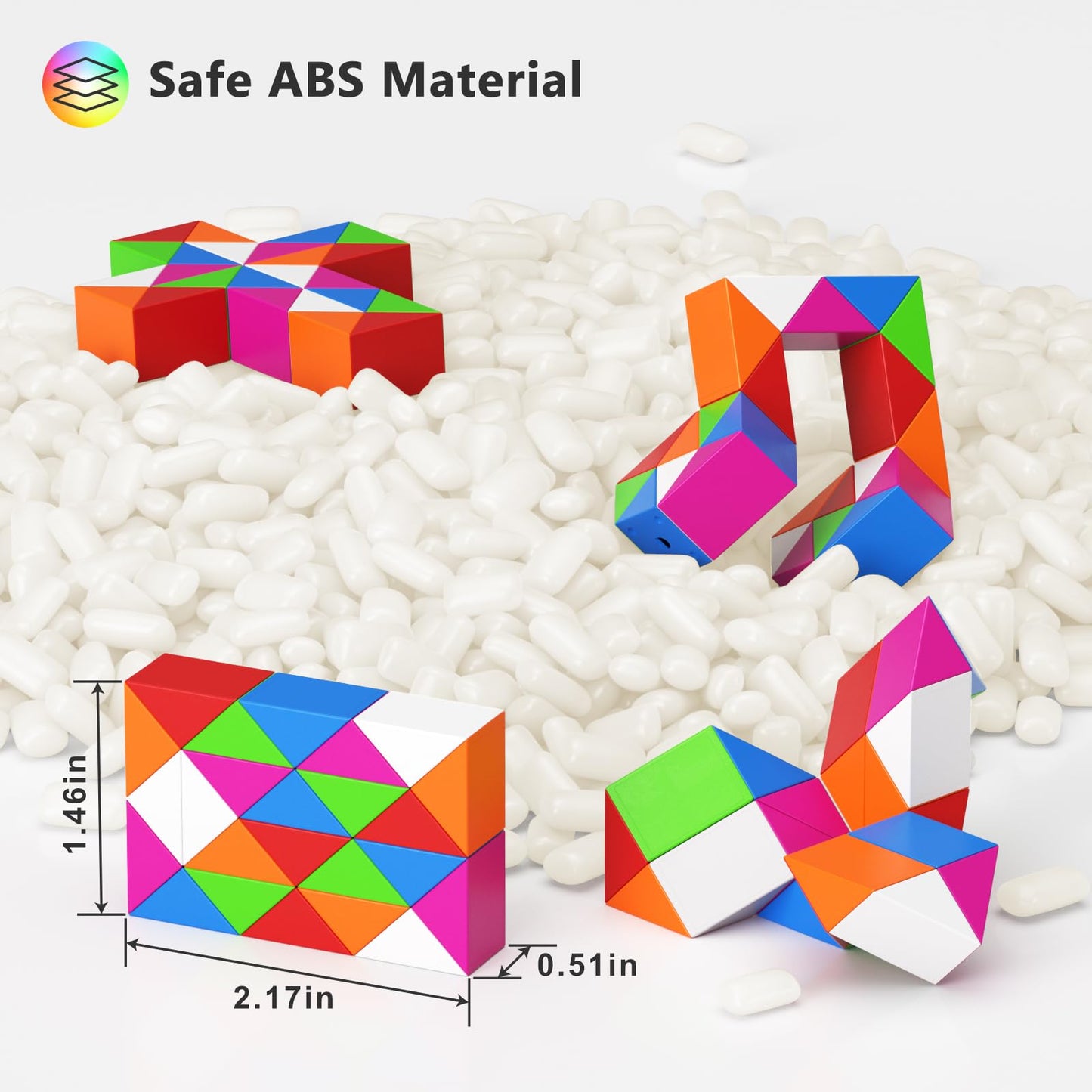 Vdealen 12-Pack Mini Fidget Snake Cube Twist Puzzle – Party Favors & Classroom Rewards