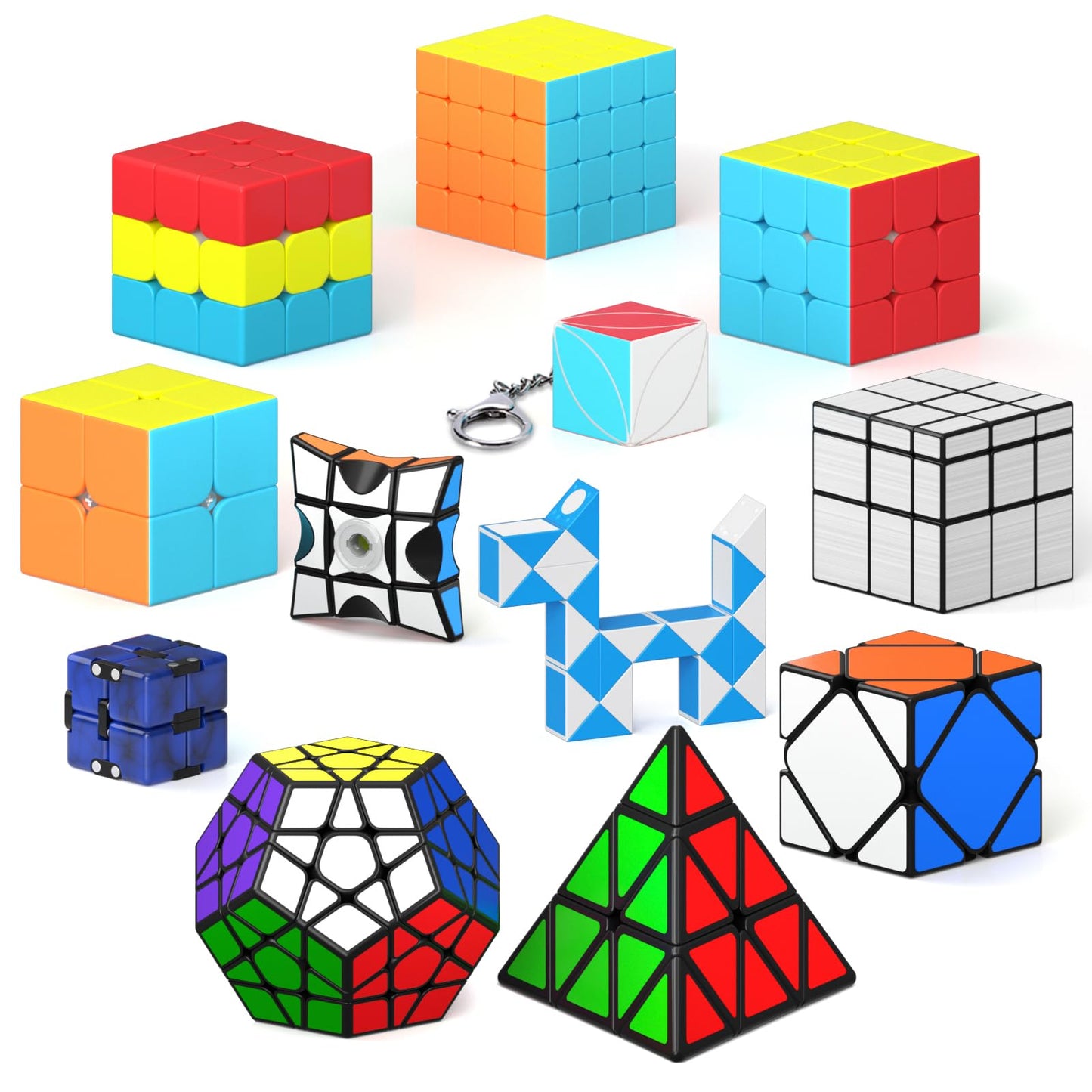 Vdealen Speed Cube Set 12 Pack – 2x2 to 4x4, Pyramid, Dodecahedron, Mirror, Skewb & More
