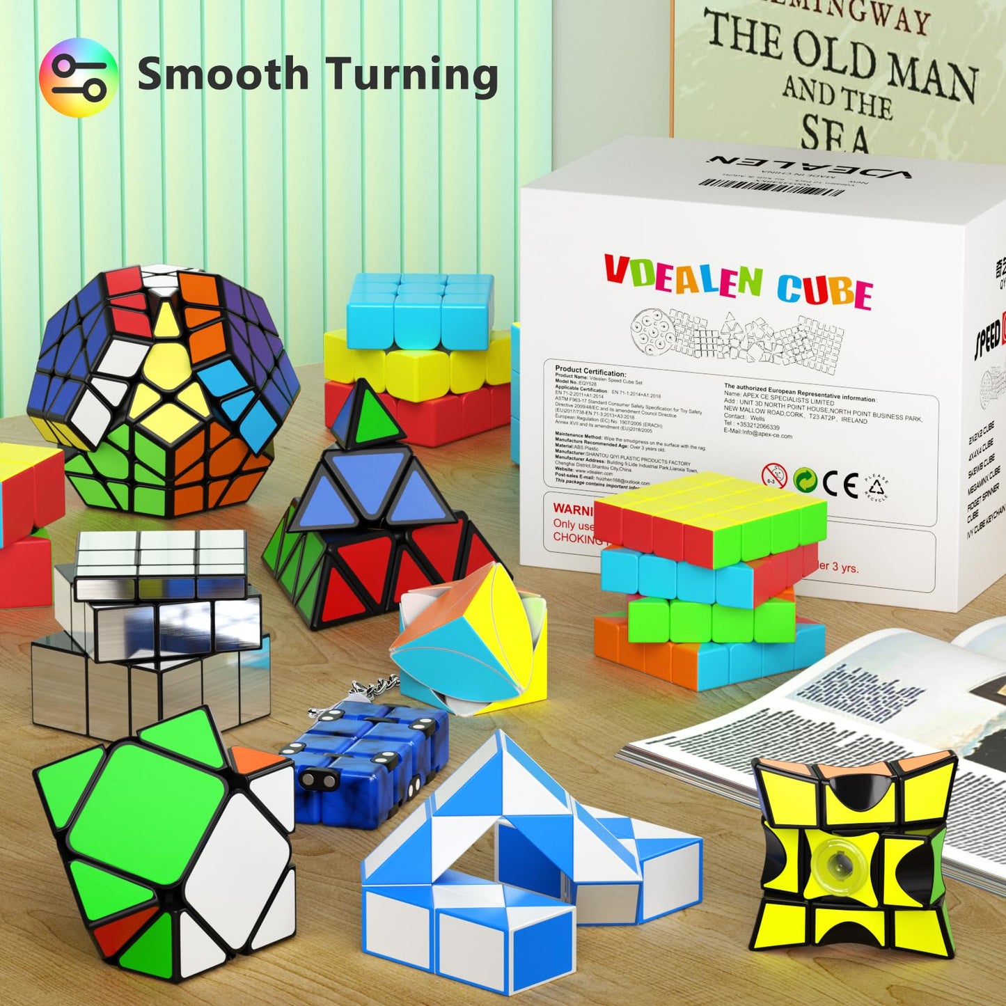Vdealen Speed Cube Set 12 Pack – 2x2 to 4x4, Pyramid, Dodecahedron, Mirror, Skewb & More