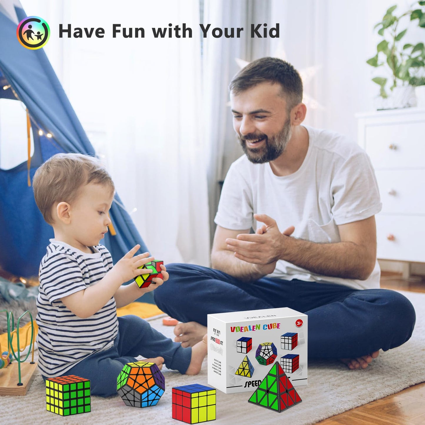 Vdealen Speed Cube Set – 2x2, 4x4, Pyramid & Mirror Dodecahedron (5 Pack)