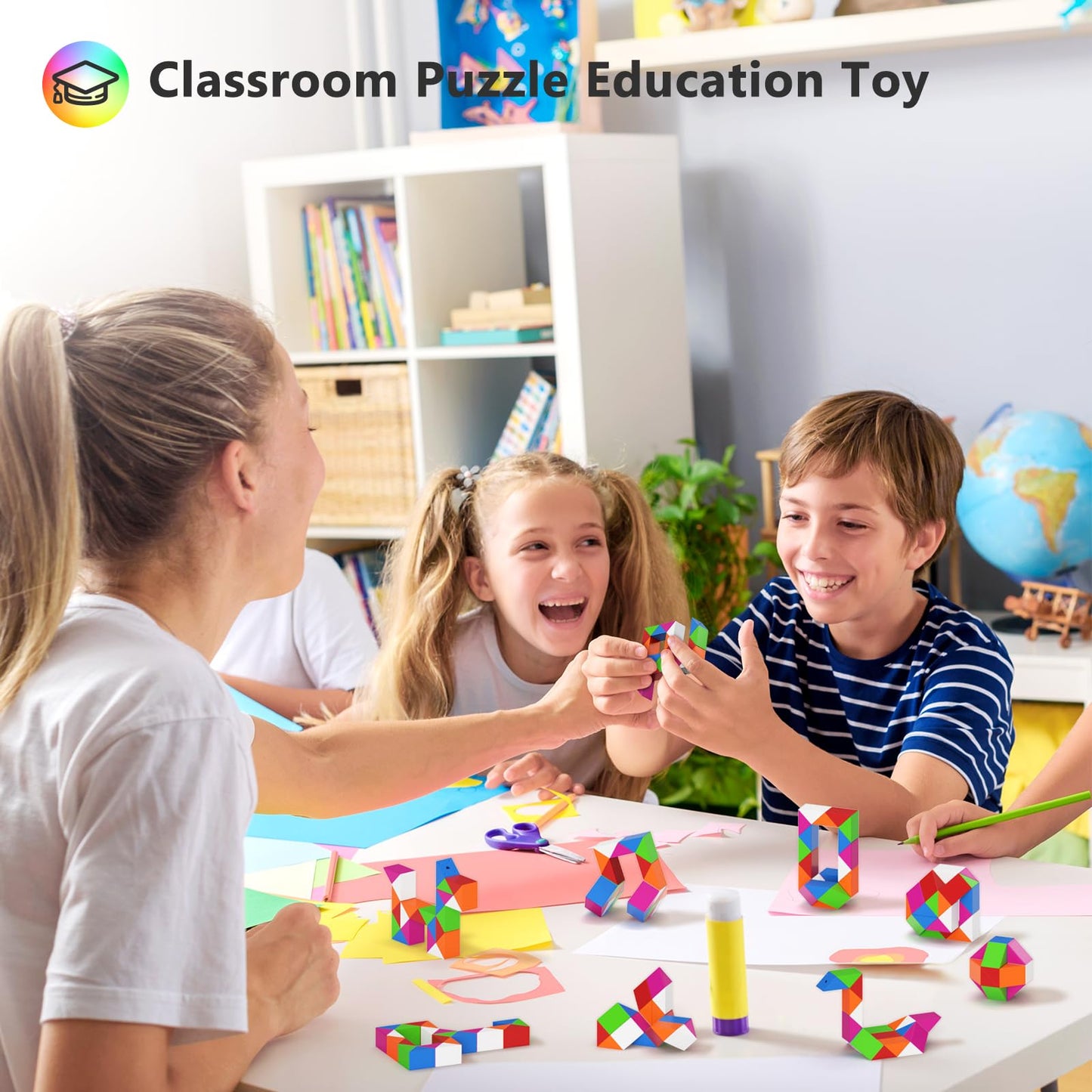 Vdealen 12-Pack Mini Fidget Snake Cube Twist Puzzle – Party Favors & Classroom Rewards